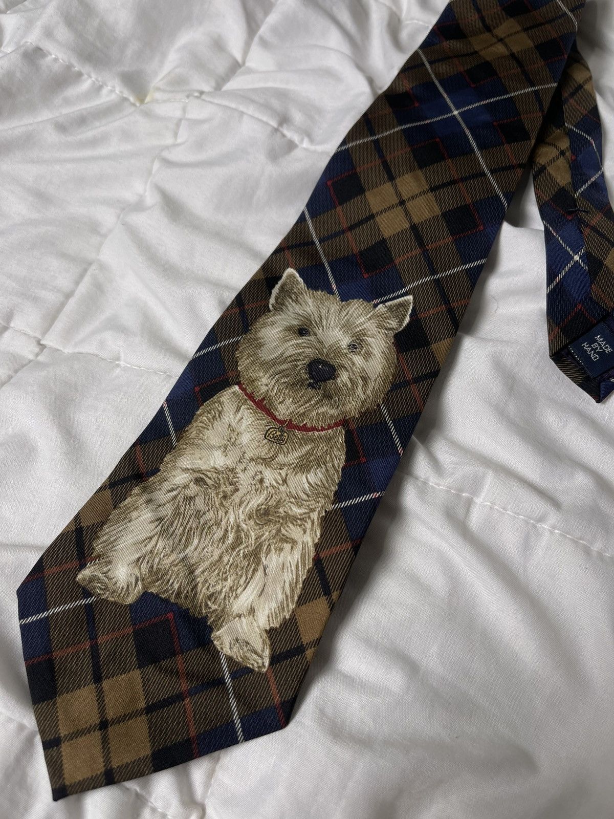 Polo Ralph Lauren Rare POLO RALPH LAUREN "Betty The Dog" Plaid Silk Tie Size ONE SIZE - 2 Thumbnail