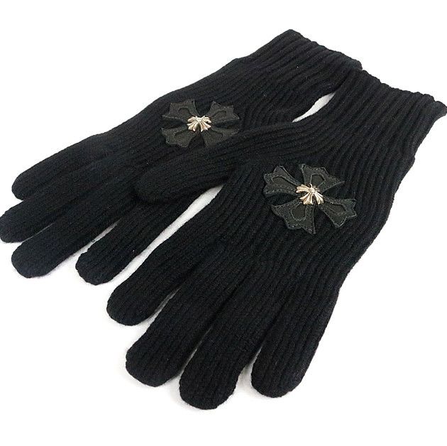 Chrome Hearts Chrome Hearts CROSS PATCH LEATHER Black Gloves, Grailed