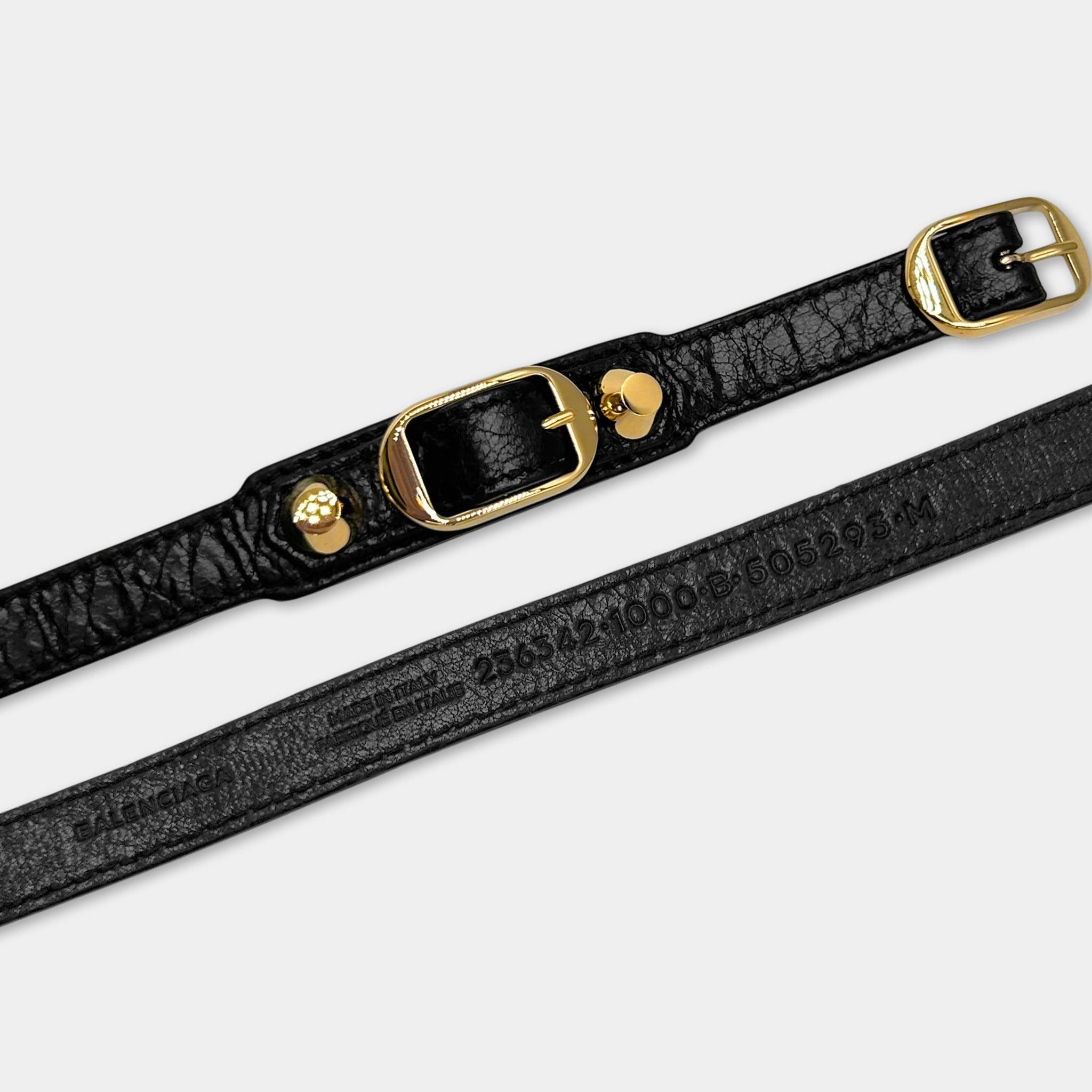 Balenciaga Balenciaga Black City Leather Bracelet Size ONE SIZE - 2 Thumbnail
