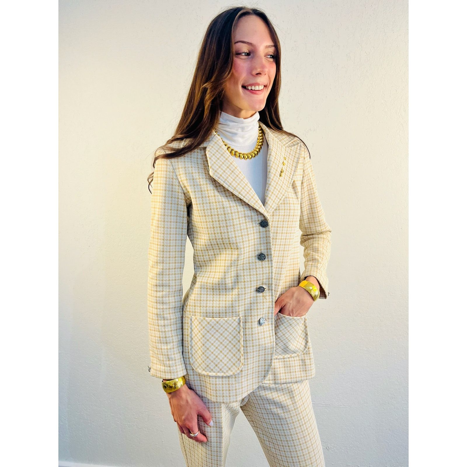 Other 70s Houndstooth Jacket and Pants Set Size M / US 6-8 / IT 42-44 - 7 Thumbnail