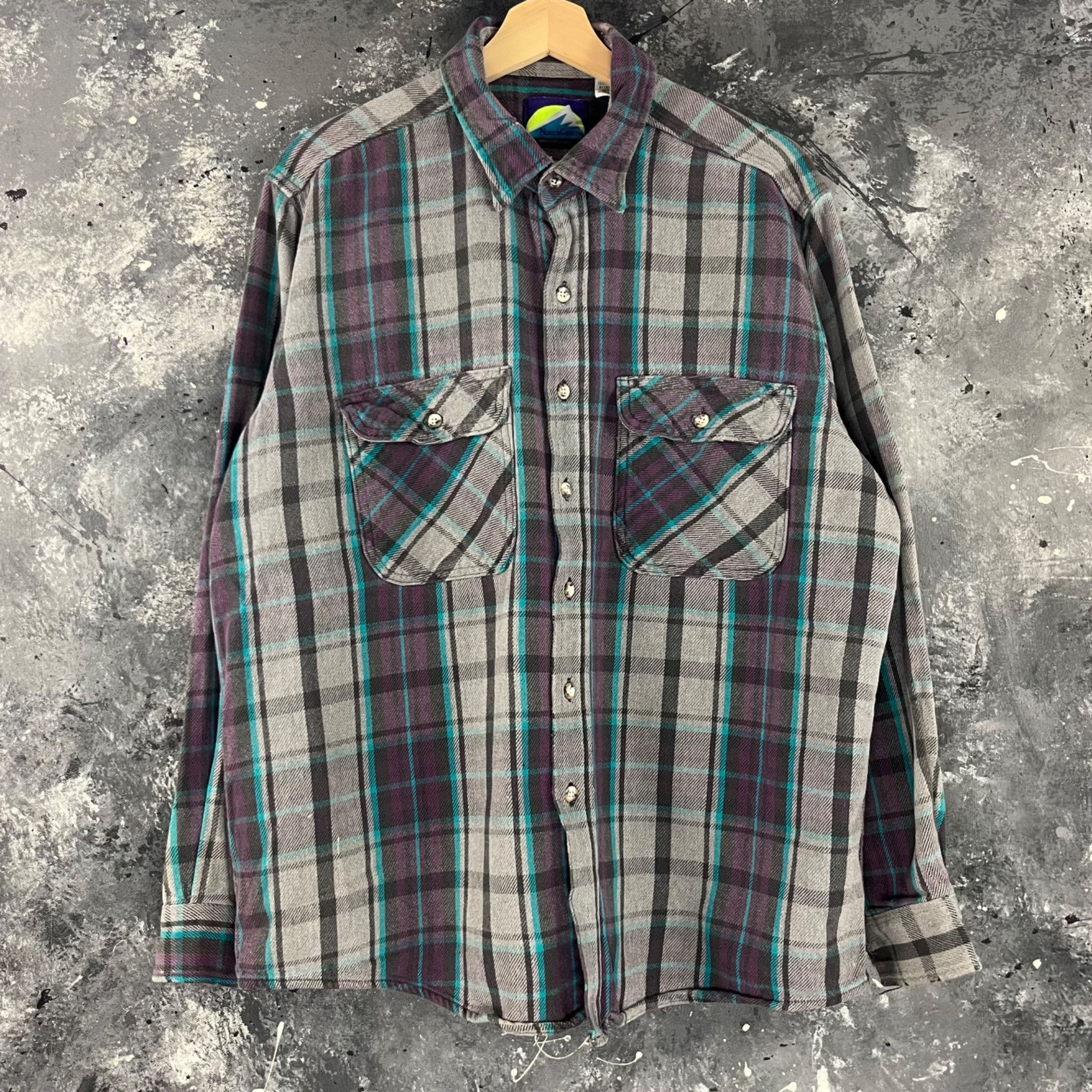 Vintage Vintage 90’s Cotton Flannel button shirt Size US XL / EU 56 / 4 - 1 Thumbnail