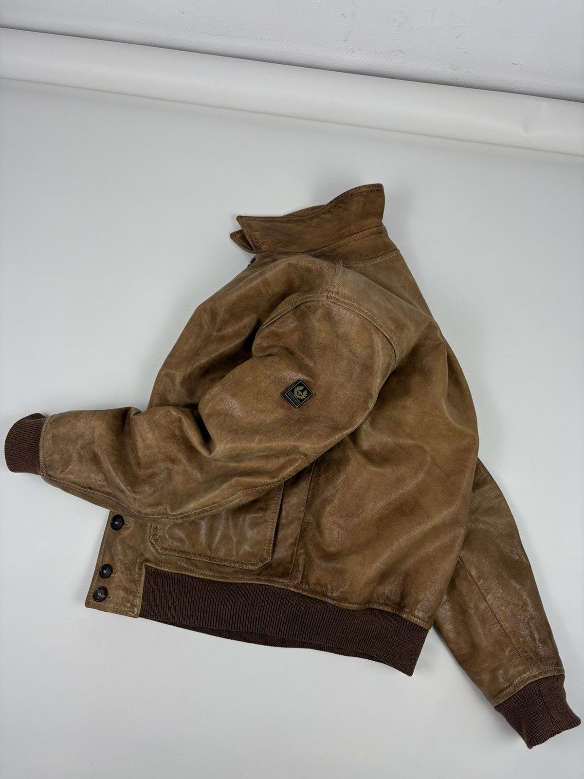 Belstaff Rare "The Aviator" A1 Leather Gold Label Biker Prince Archive Special Edition Bomber Racer Jacket Size US M / EU 48-50 / 2 - 3 Thumbnail