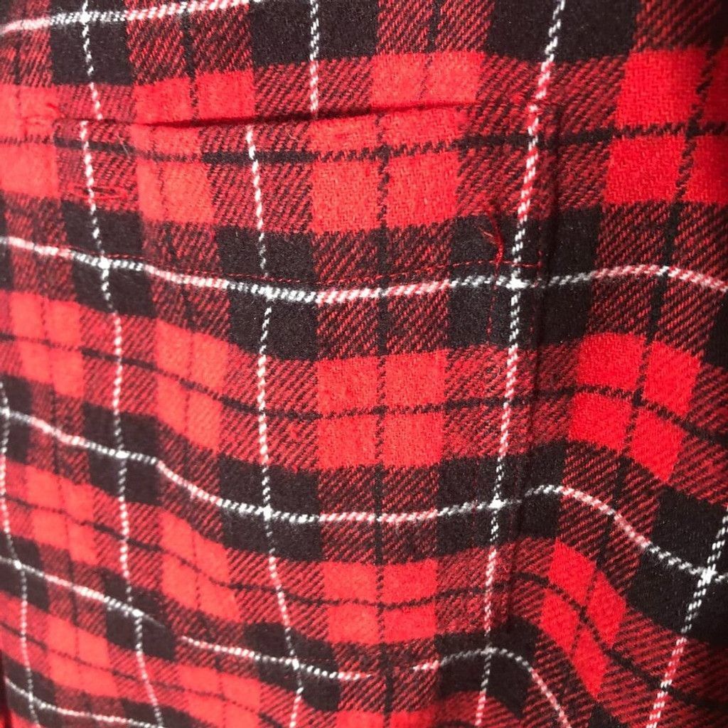 Vintage red black plaid flannel shirt long sleeves fleece sz L Size US L / EU 52-54 / 3 - 6 Thumbnail