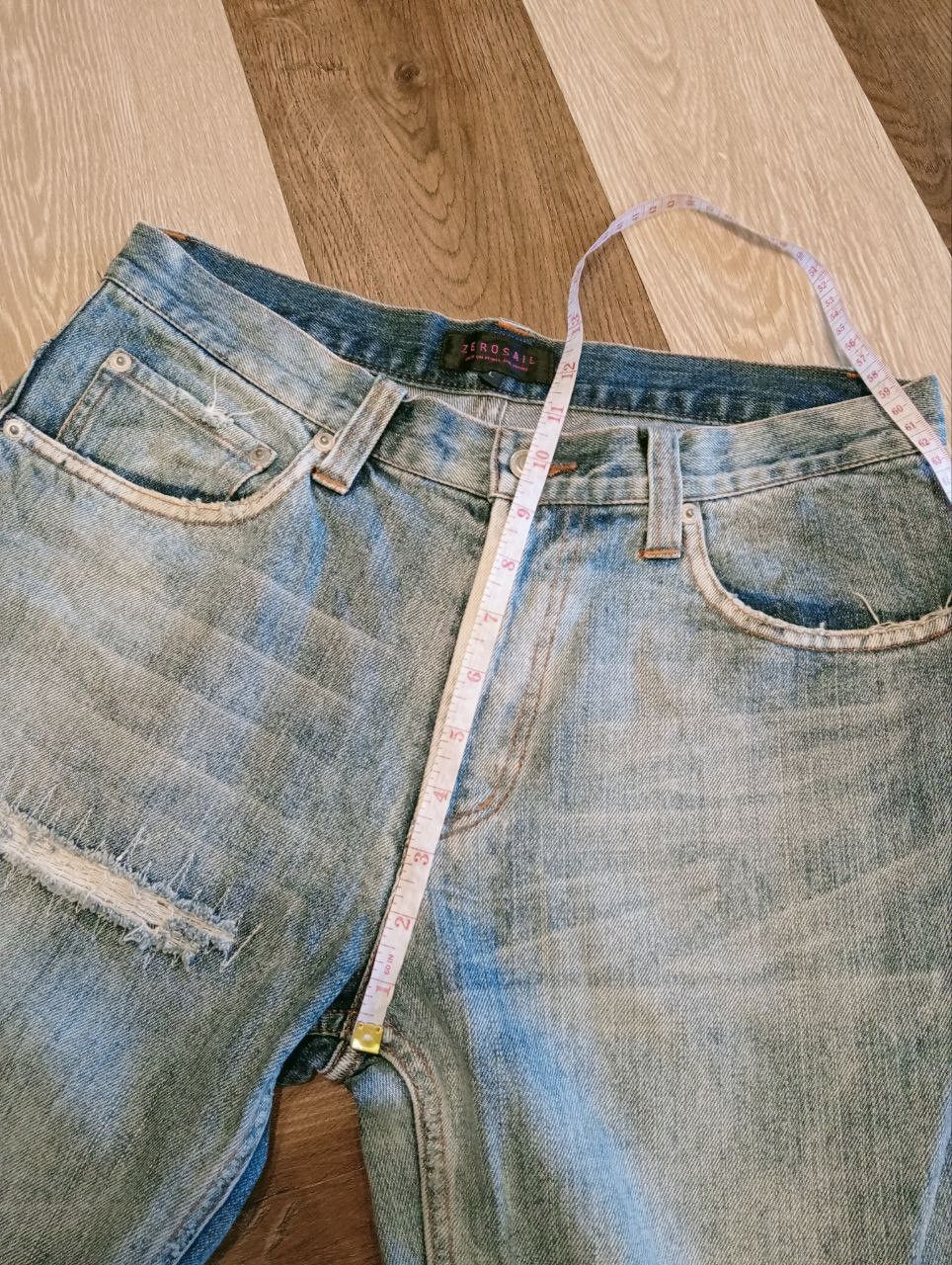 If Six Was Nine JAPANESE ZEROSAIL DISTRESSED JEANS - SIZE L Size US 31 - 12 Thumbnail