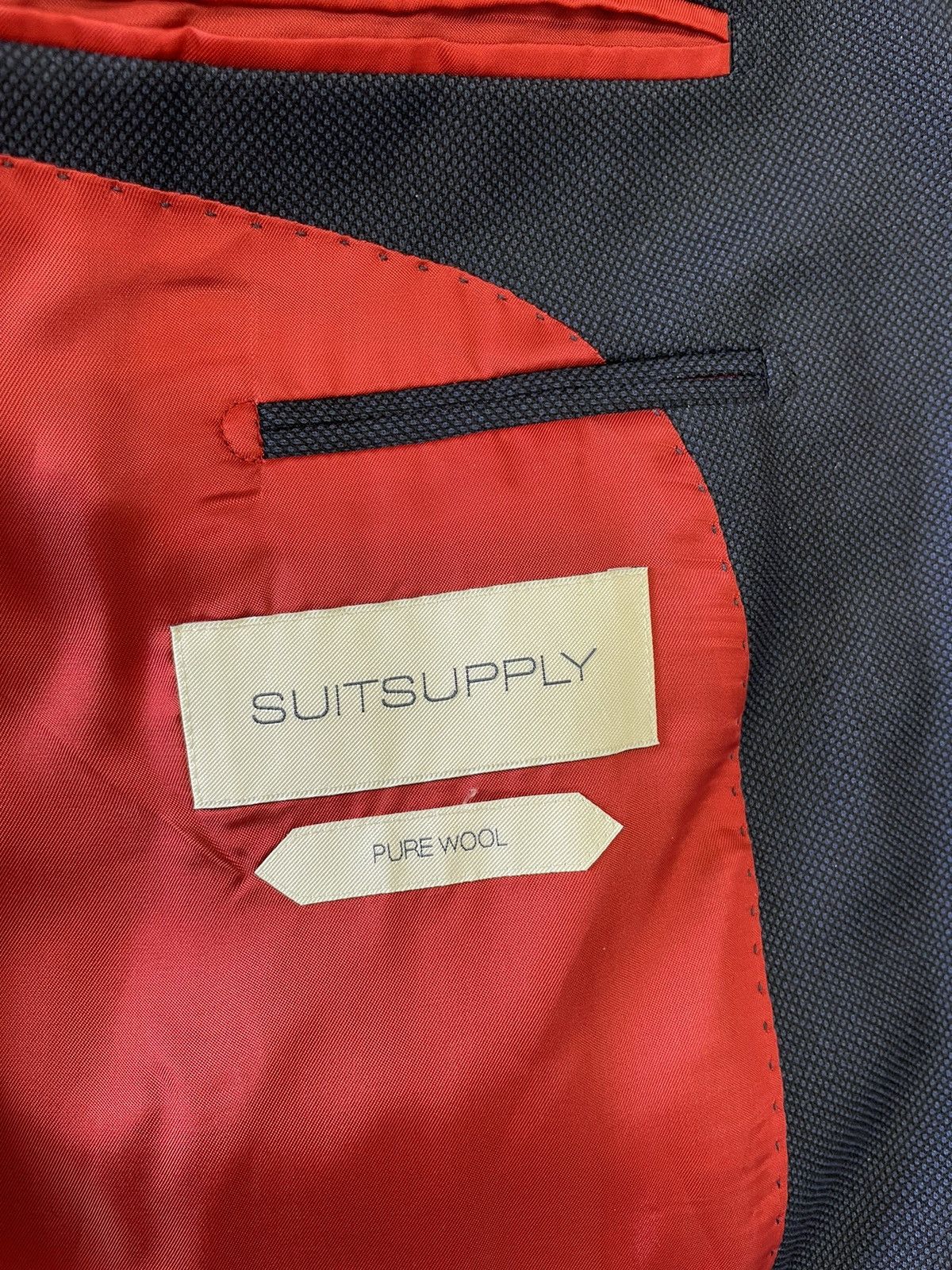 Suitsupply × Vitale Barberis Canonico Birdseye Tailored Fit Sienna Suit Jacket Size 46S - 9 Thumbnail