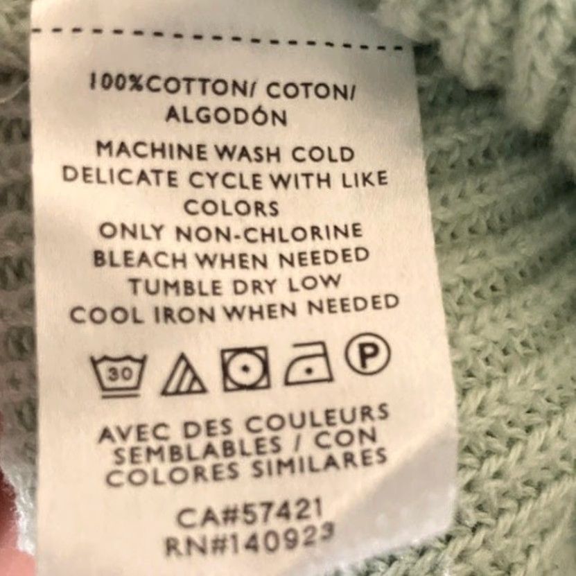 Loft VINTAGE LOFT Womens Sweater Green Knitted Henley Long Sleeve 100% Cotton XS Size XS / US 0-2 / IT 36-38 - 7 Thumbnail