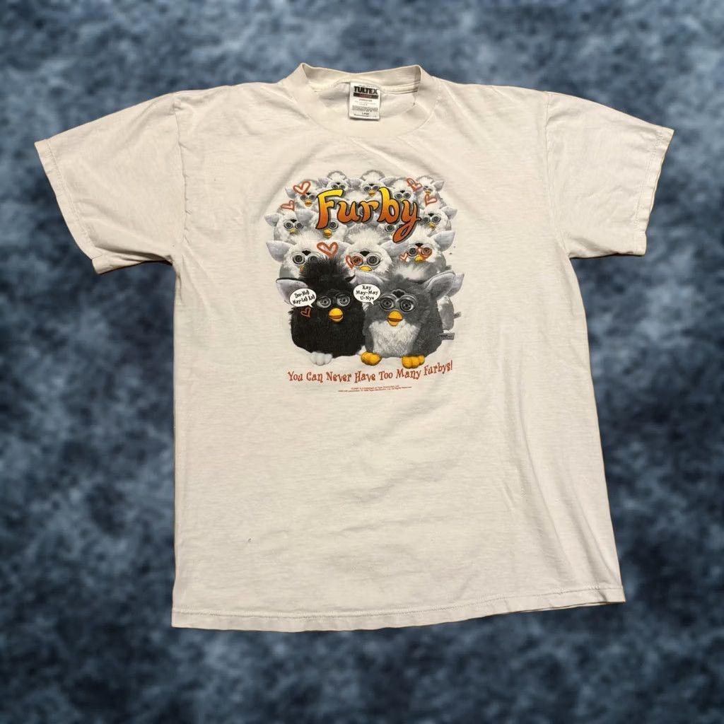 Vintage VINTAGE Furby T-Shirt Men’s L 90s White Crew Neck Short Sleeve Graphic Print Tiger Electronics 1990-1999 Mens Size US L / EU 52-54 / 3 - 1 Thumbnail