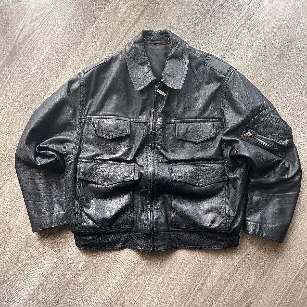 Other 1991 German Police Leather Bomber Size US M / EU 48-50 / 2 - 1 Thumbnail