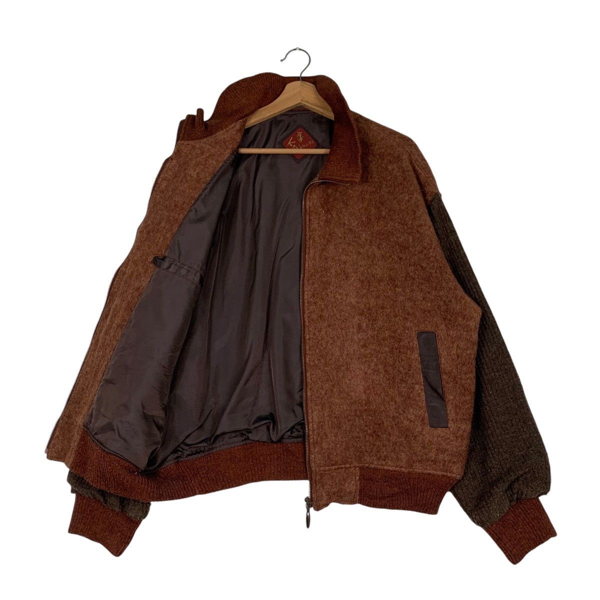 Japanese Brand KEN VALIDO Brown Wool Turtleneck Bomber Jacket #1234-C56 Size US L / EU 52-54 / 3 - 9 Thumbnail
