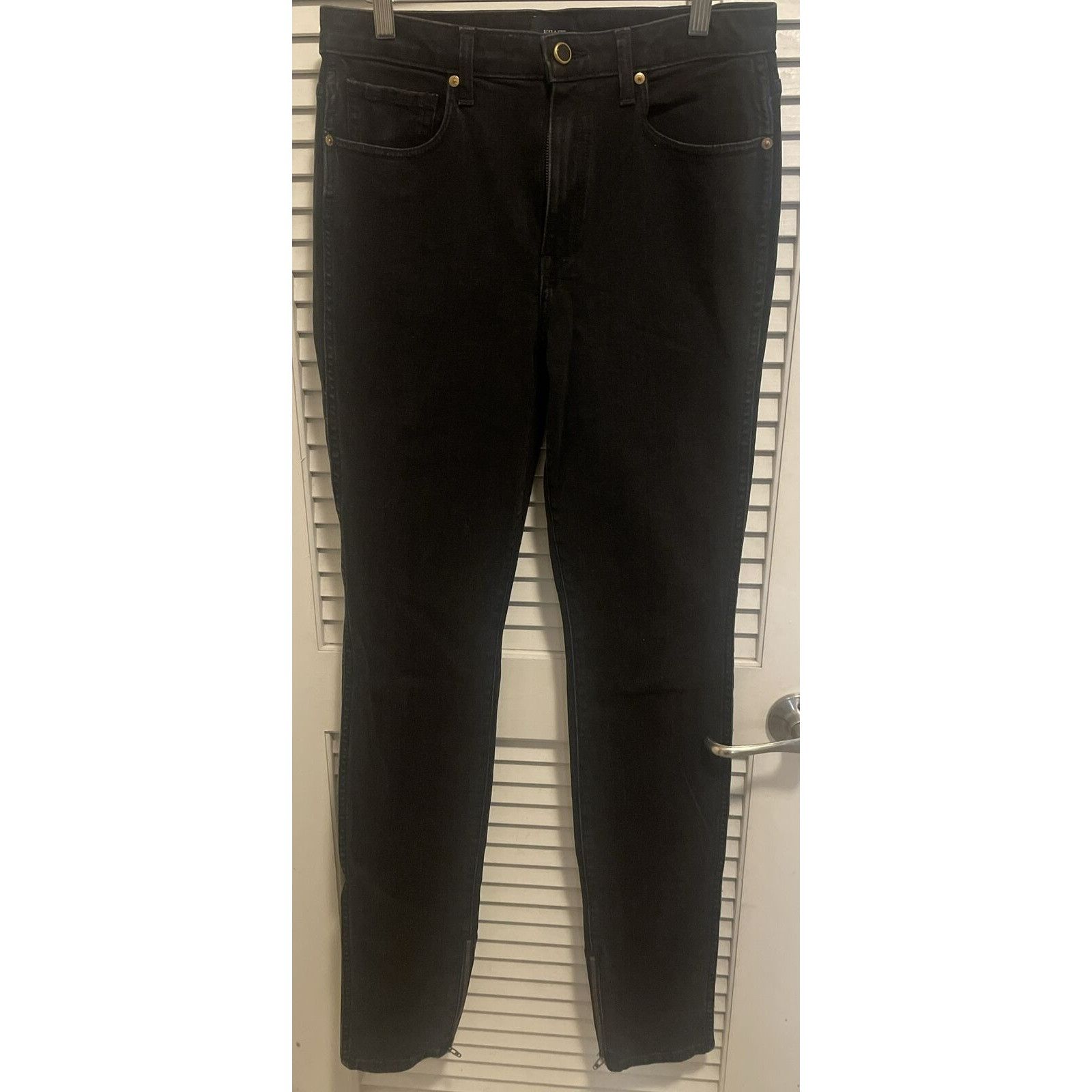 Khaite Women’s Black Straight Jeans w/leg Zipper Size 29