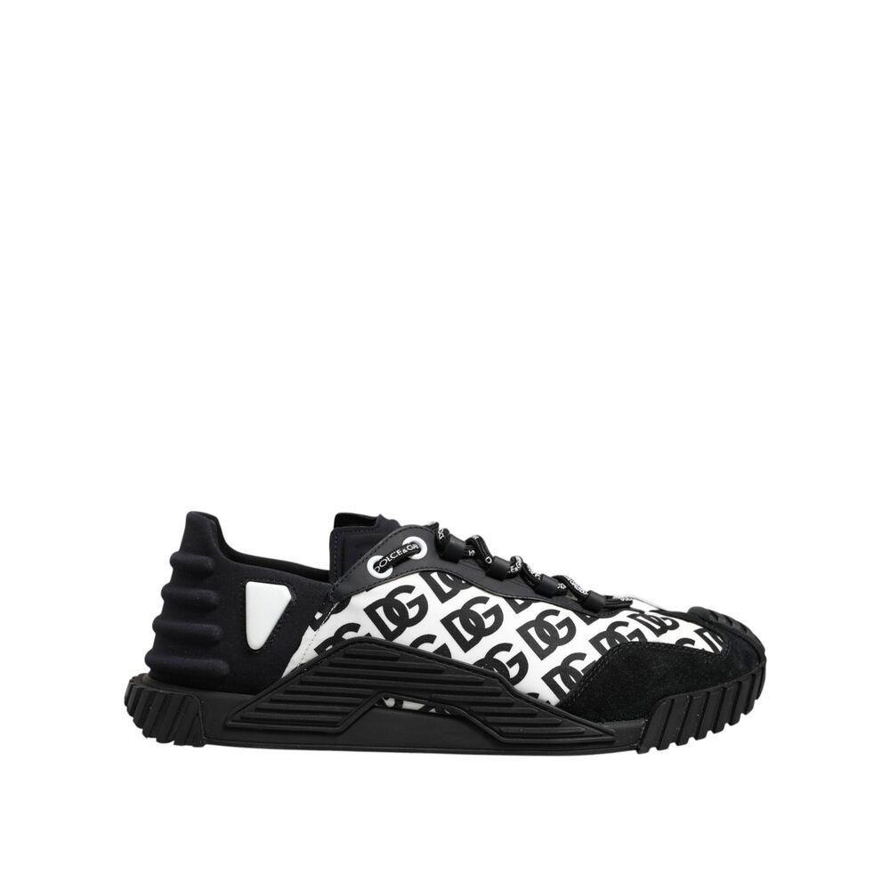 Dolce & Gabbana Dolce & Gabbana Black Logo Lace Up Low Top NS1 Sneakers Shoe Size US 12 / EU 45 - 6 Thumbnail