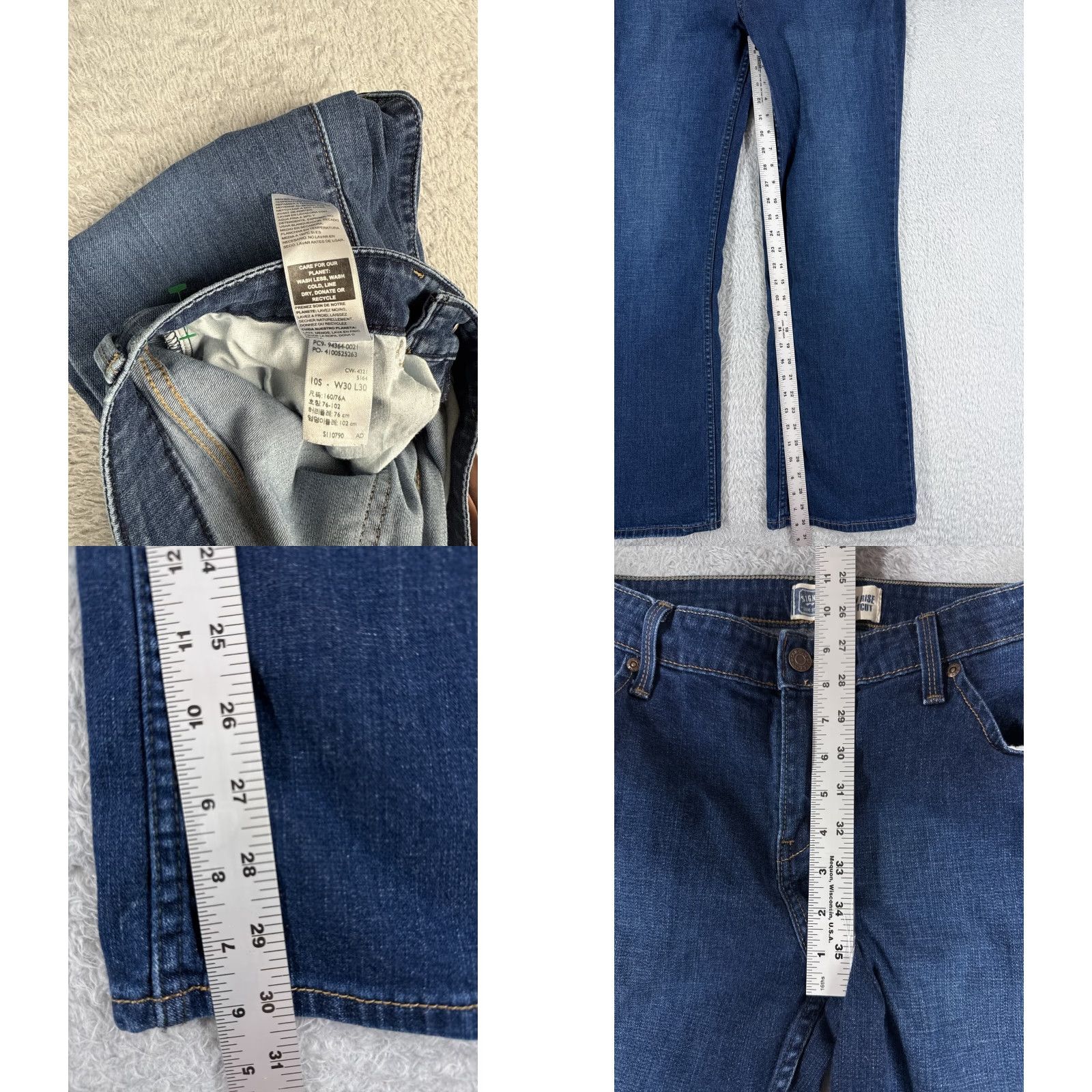 Levi's Levis Jeans Women 10 Blue Denim Bootcut Mid Rise Dark Wash 30x30 Cotton Pocket 5-Pocket Design Regular Stretch Denim Jeans Womens Size 32" / US 10 / IT 46 - 8 Thumbnail