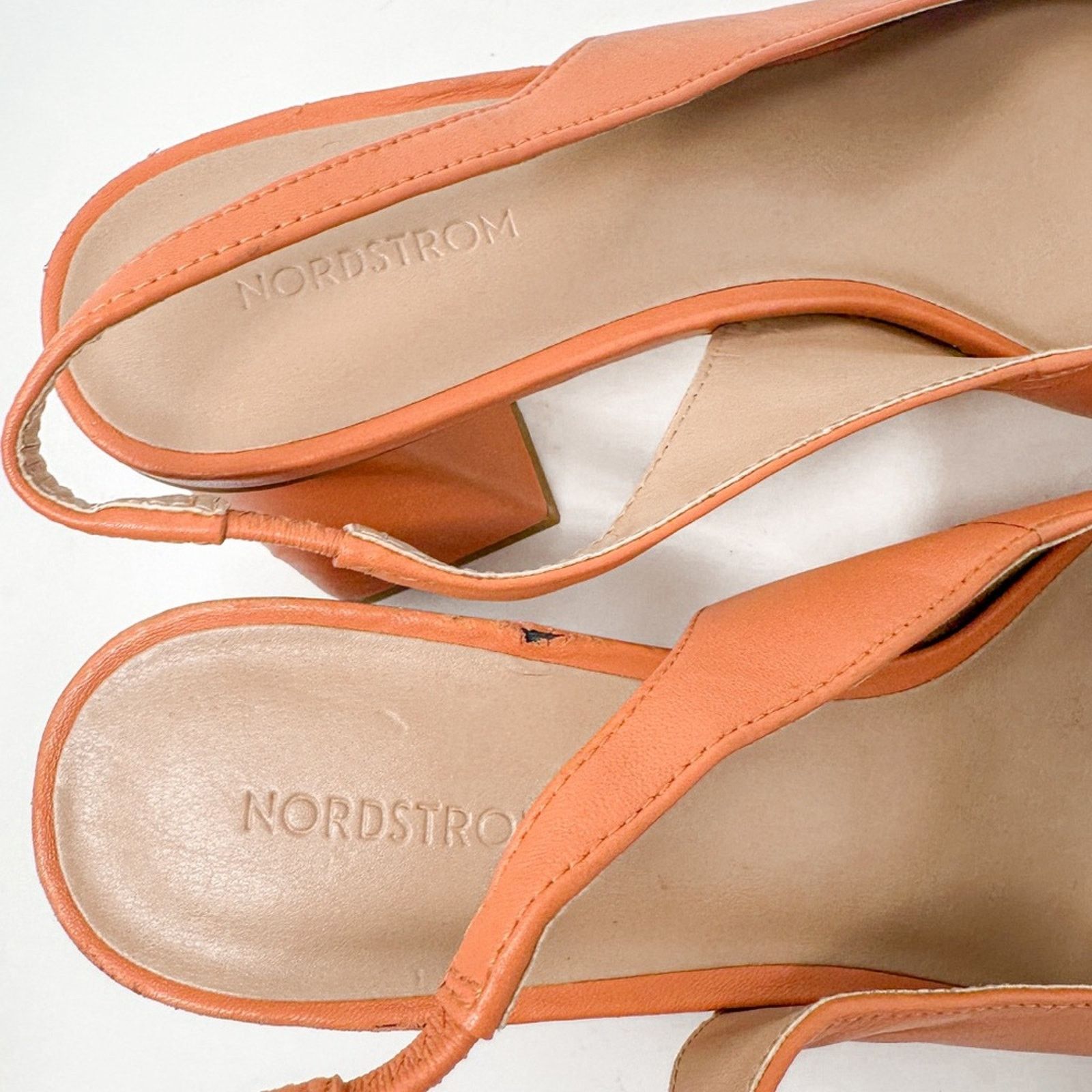 Nordstrom Nordstrom Polina Coral Leather Slingback Heels, Size 5.5 Size US 5.5 / IT 35.5 - 12 Thumbnail