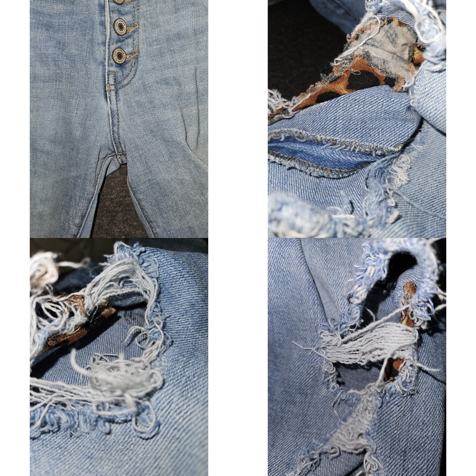 Vintage KanCan Jeans Skinny Ankle Women's 9/28 Blue Denim Distressed Button Fly Stretch Shirts? Size 30" / US 8 / IT 44 - 9 Thumbnail