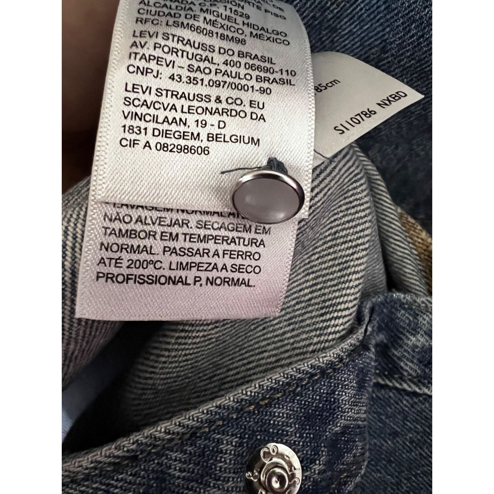 Levi's Levis Sawtooth Denim Pearl Snap Up Shirt Small Flap Pockets Size US S / EU 44-46 / 1 - 10 Thumbnail