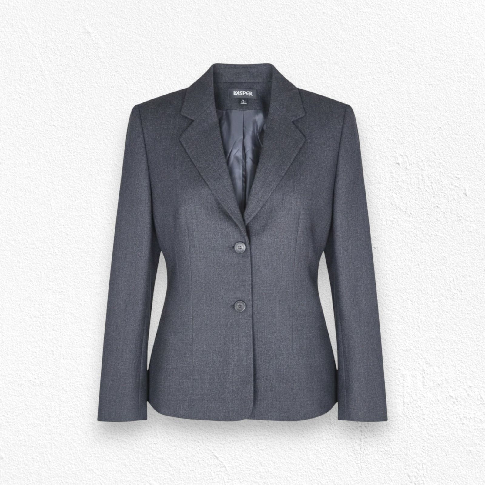Vintage Vintage Kasper Gray Wool Blazer Jacket Size 4 Size S / US 4 / IT 40 - 1 Thumbnail