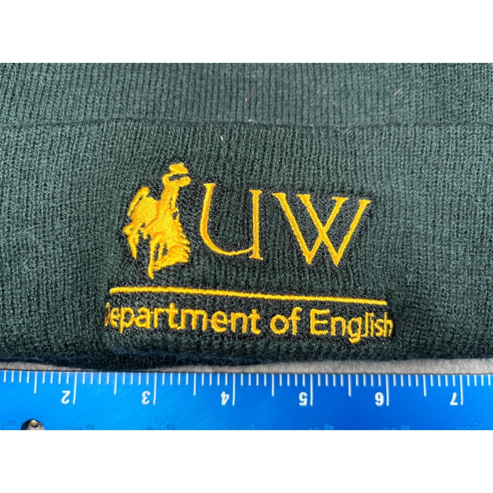 Port & Company VINTAGE University Of Wyoming Department of English Beanie Toque Adult OS Green Acrylic Size ONE SIZE - 2 Thumbnail