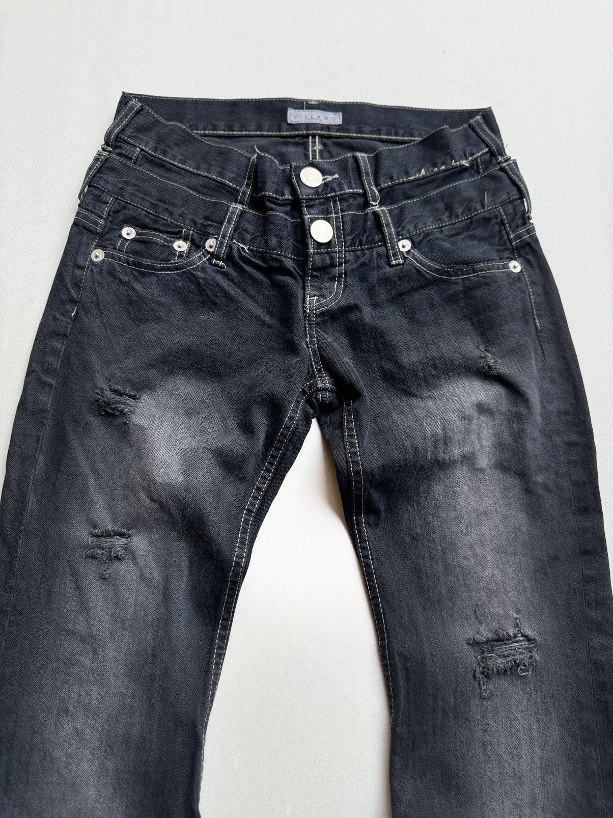 Japanese Brand Double waist flare jeans Size US 26 / EU 42 - 2 Thumbnail