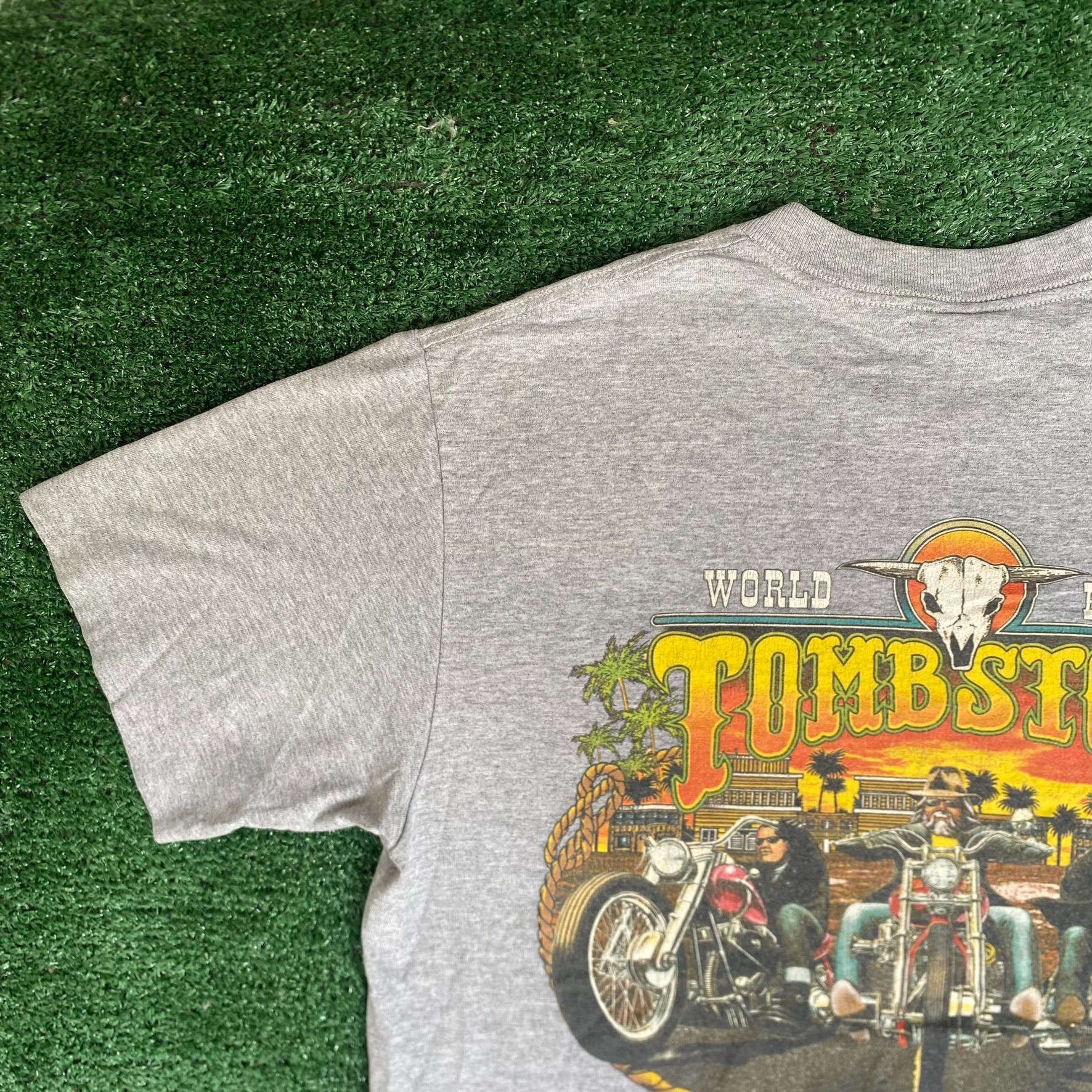 TEE JAYS Vintage 90s Western Biker Shirt Motorcycle Saloon Tee Size US L / EU 52-54 / 3 - 2 Thumbnail