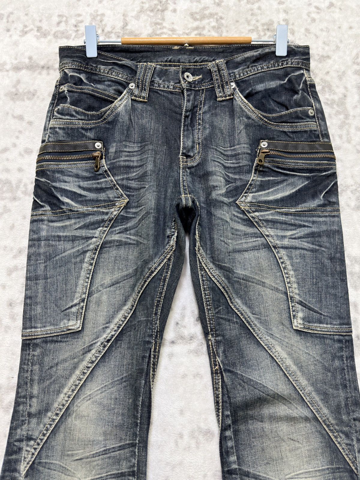 Tornado Mart Michel Klein Homme Spiral Flare Y2K Denim Size US 30 / EU 46 - 3 Thumbnail