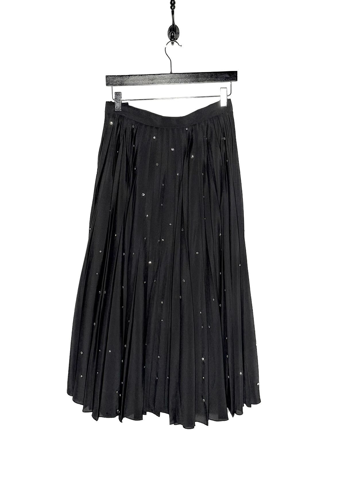 Miu Miu Miu Miu 2021 Black Crystal Embellished Pleated Long Skirt Size 27" / US 4 / IT 40 - 5 Thumbnail