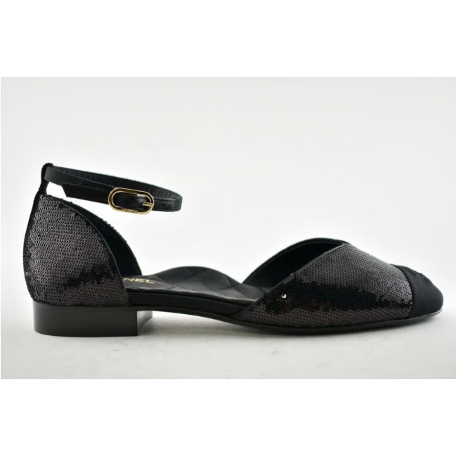 Chanel 20S Sequin Mary Jane Ankle Strap Ballet Ballerina Flat 38 Size US 8 / IT 38 - 2 Thumbnail