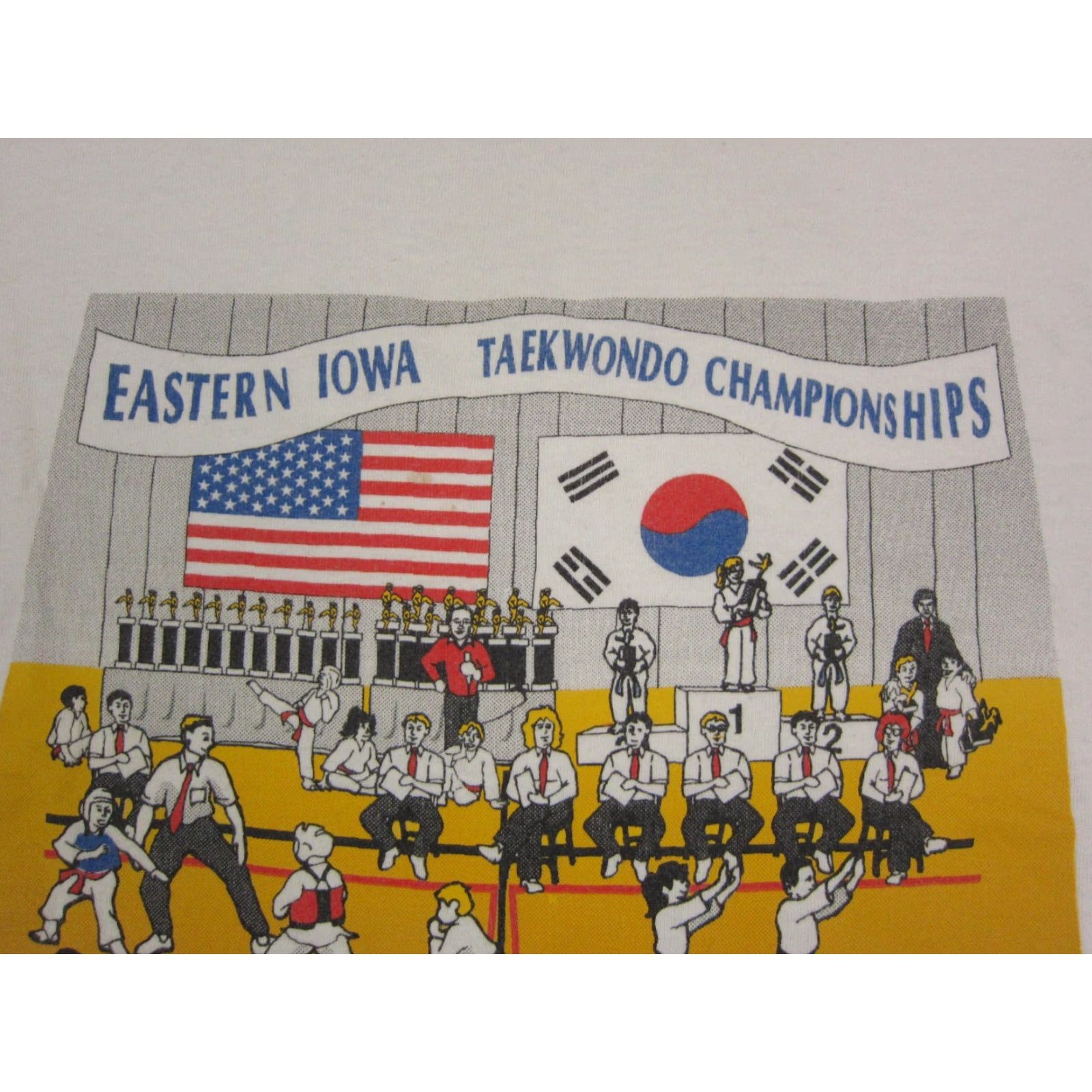 Fruit Of The Loom VINTAGE Fruit of the Loom Shirt Adult 2XL White Mens USA 80s Taekwondo Championship Shirt Size US XXL / EU 58 / 5 - 3 Thumbnail