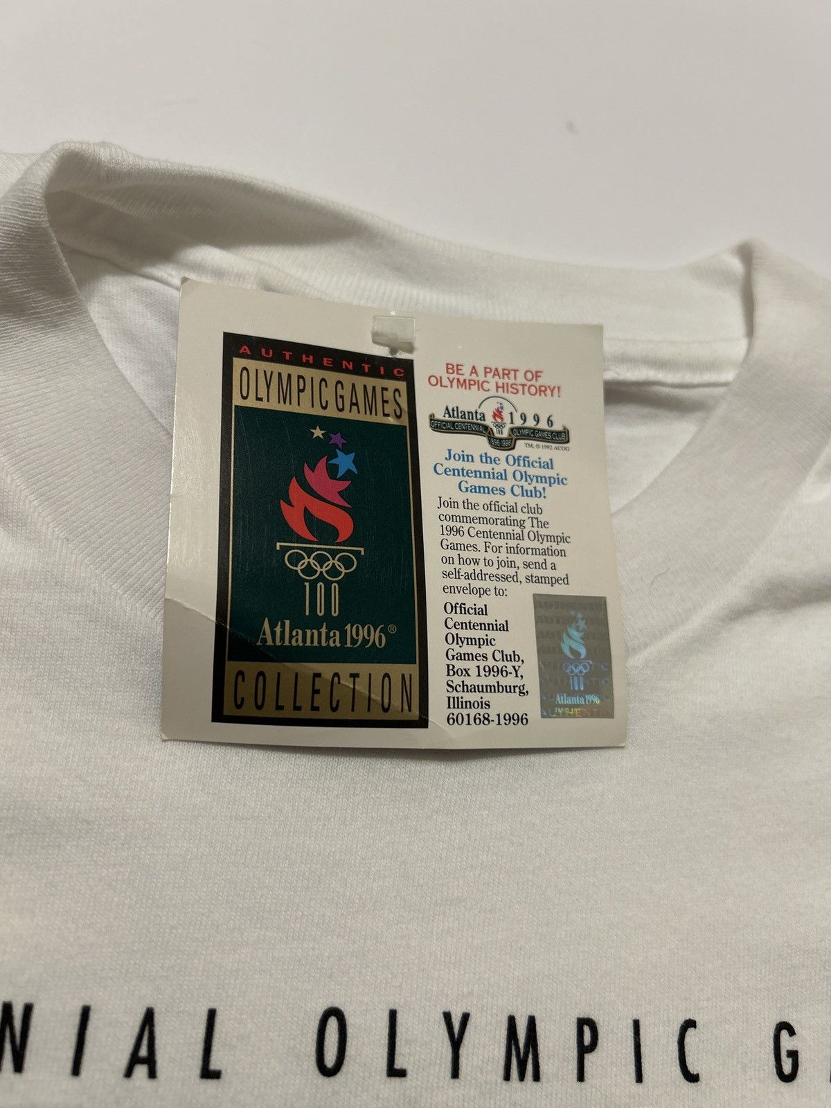 Hanes VTG 1996 Atlanta Centennial Olympic Games Deadstock tshirt Size US XL / EU 56 / 4 - 5 Thumbnail