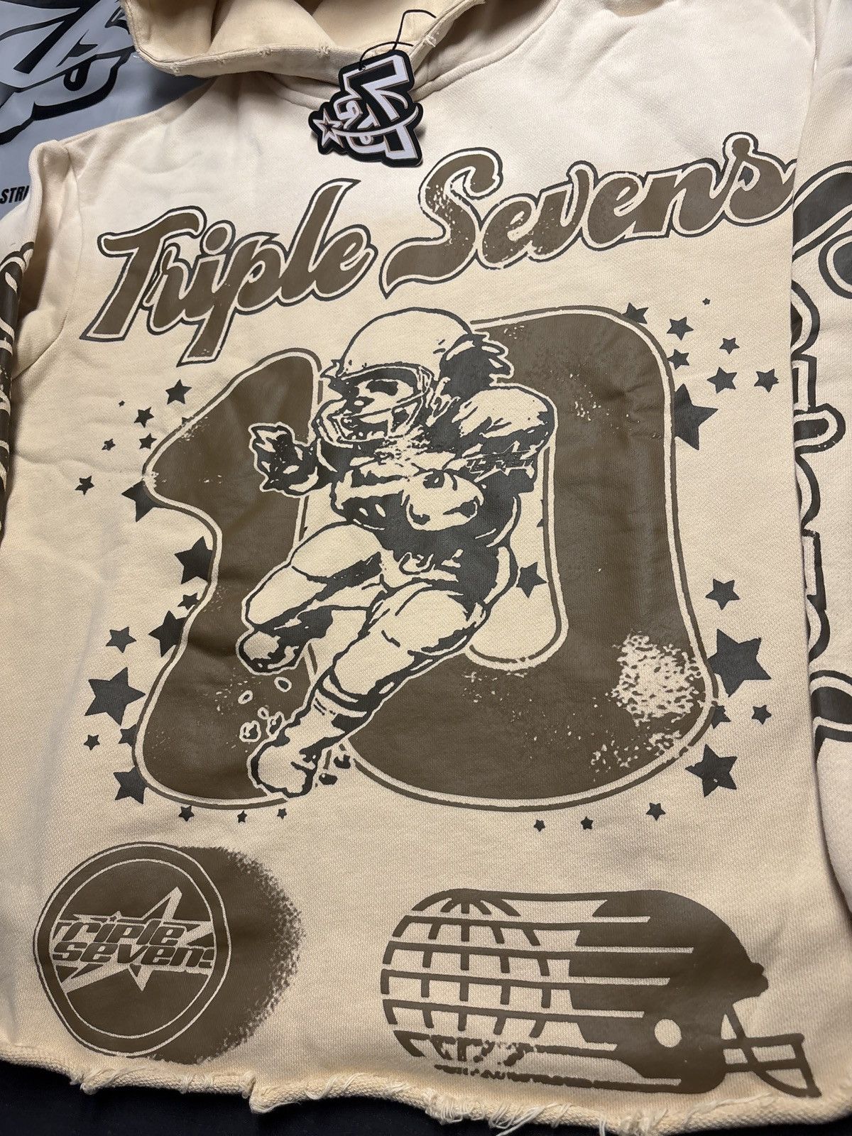 Vintage Triple sevens allstar football brown hoodie Size US XXL / EU 58 / 5 - 2 Thumbnail