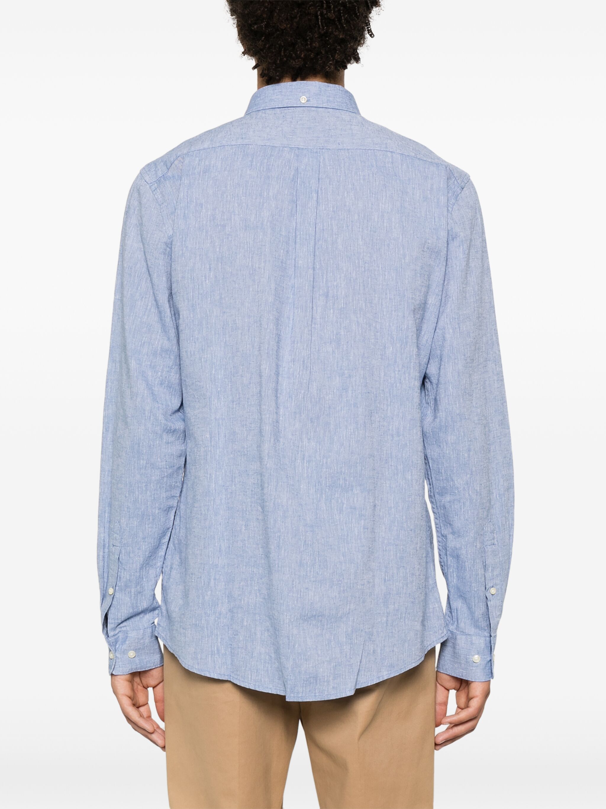 Barbour o1y1224 Logo Single Pocket Shirt in Blue Size US XL / EU 56 / 4 - 4 Thumbnail