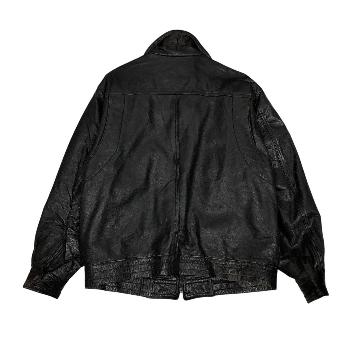 Japanese Brand 🔥VINTAGE BIKER LEATHER JACKET UNBRANDED ISSEY MIYAKE Size US M / EU 48-50 / 2 - 2 Thumbnail
