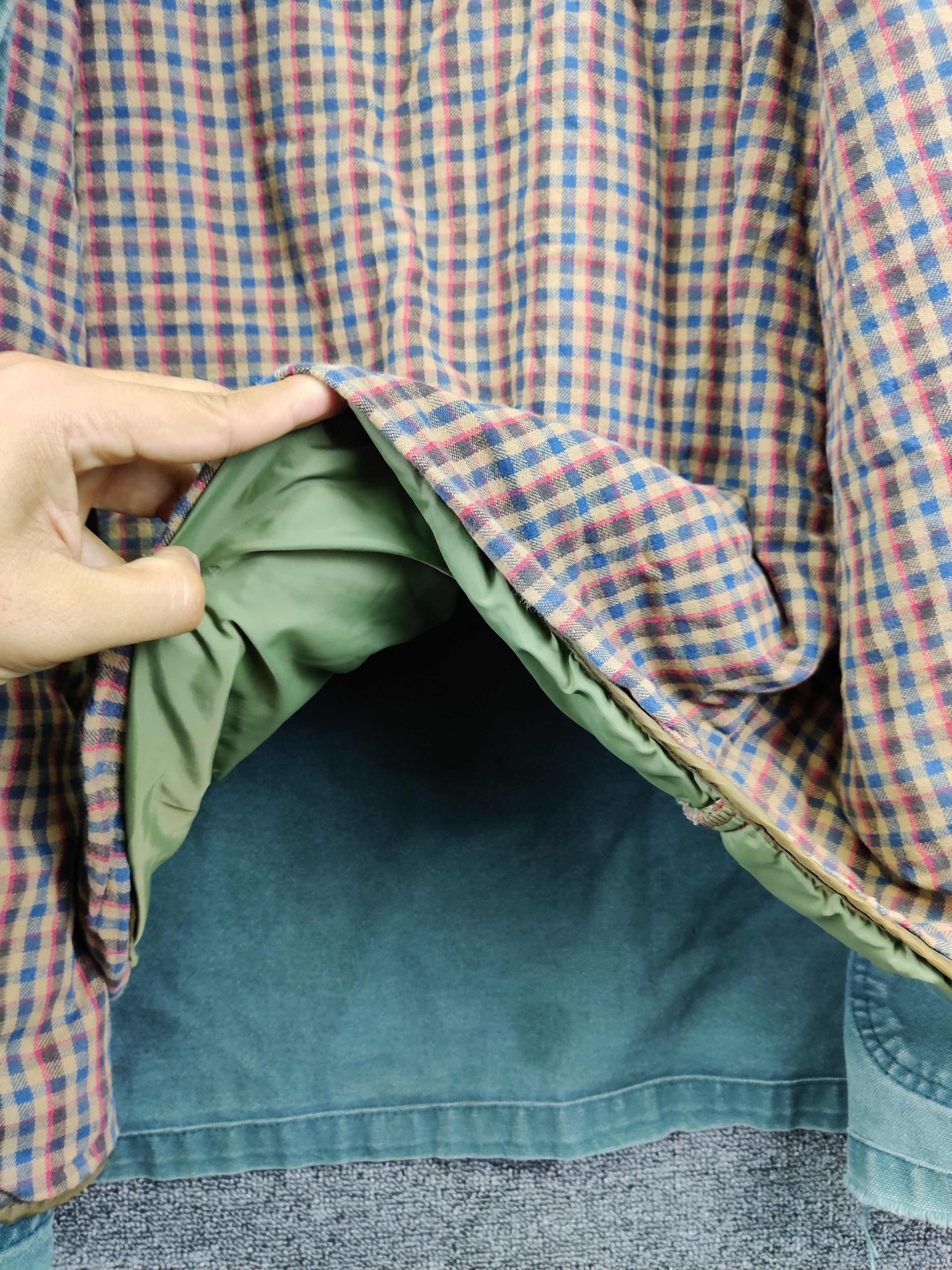 L.L. Bean L.L. Bean Blanket Lined Green Chore Jacket Coduroy Collar Size US M / EU 48-50 / 2 - 16 Thumbnail