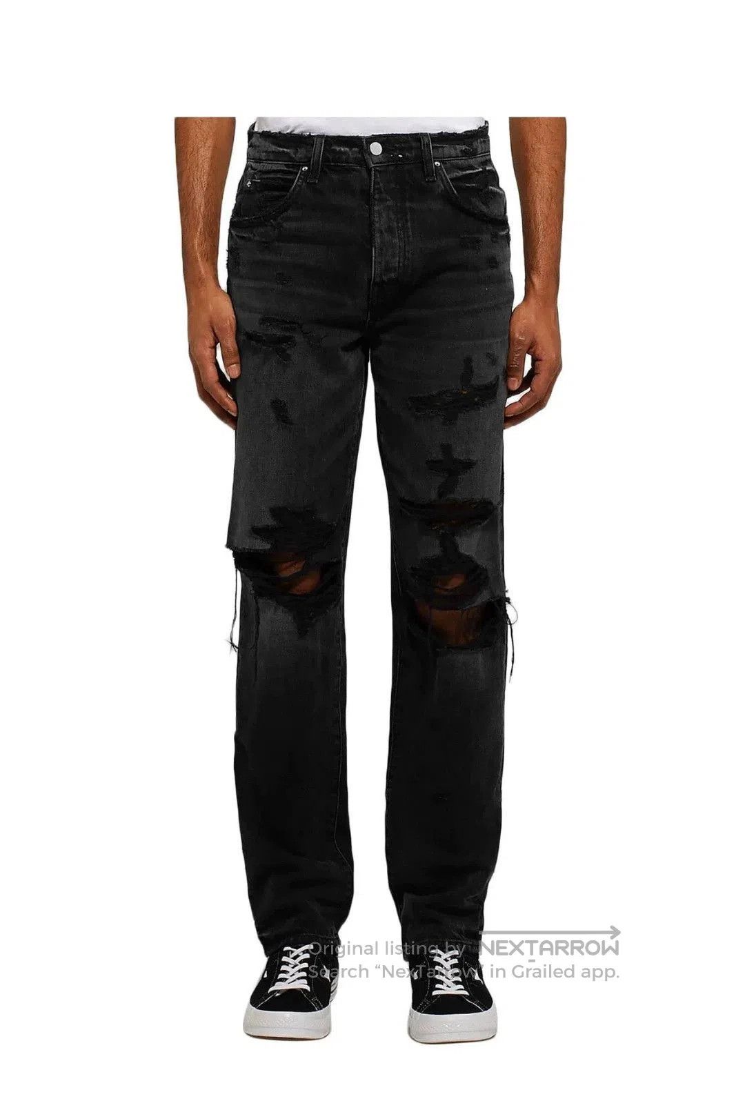Amiri amiri destroyed slouch jeans in black. Size US 28 / EU 44 - 9 Thumbnail