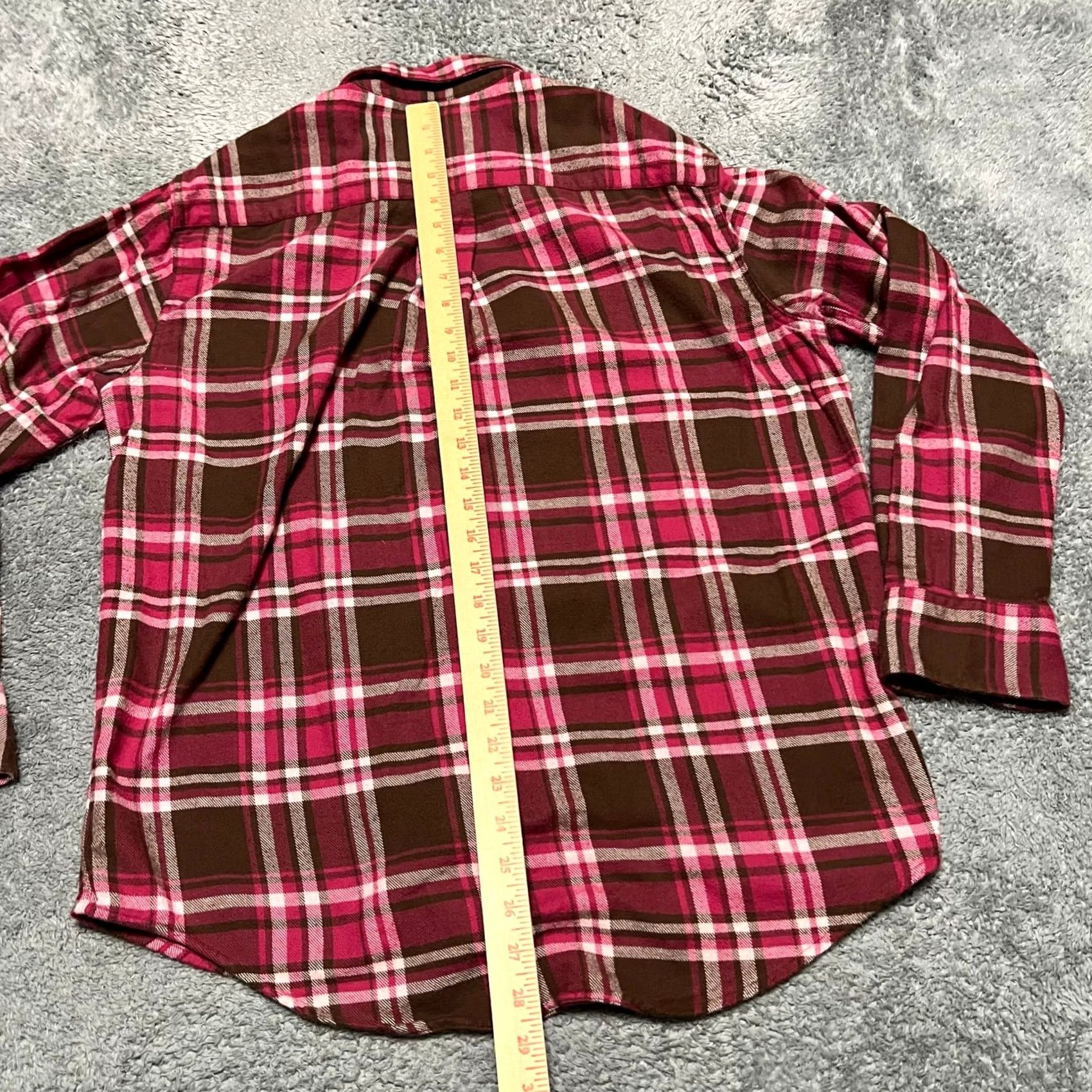Pinko Five Brother Flannel Shirt Medium Pink Plaid Long Sleeve Button Up Pocket Men Size US M / EU 48-50 / 2 - 5 Thumbnail