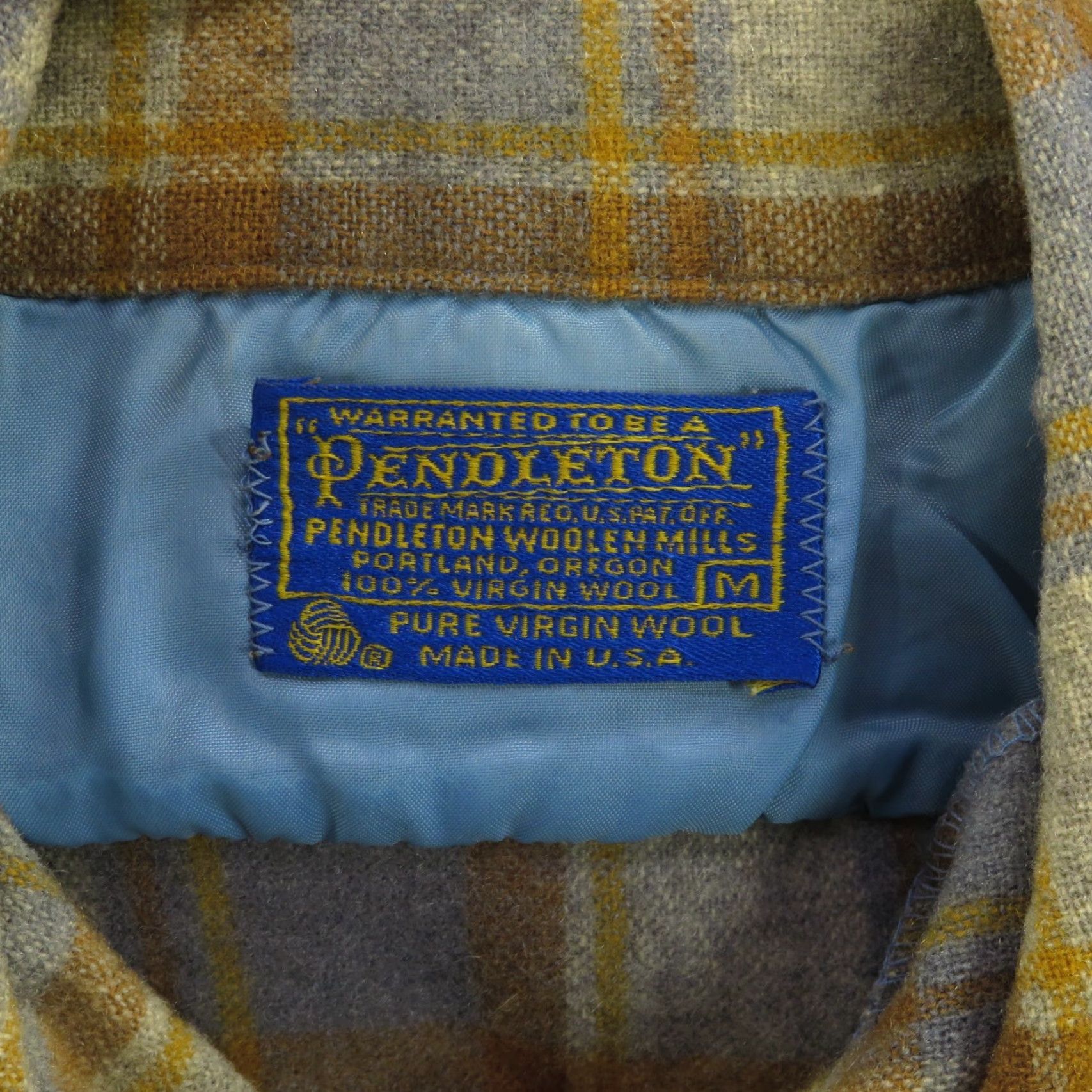 Pendleton VINTAGE Pendleton Board Shirt Mens Medium 60s Brown Grey Earth Tones Loop Collar Shirt Mens M Gray Plaid 60s Classic Outdoor Boys? Size US M / EU 48-50 / 2 - 6 Thumbnail