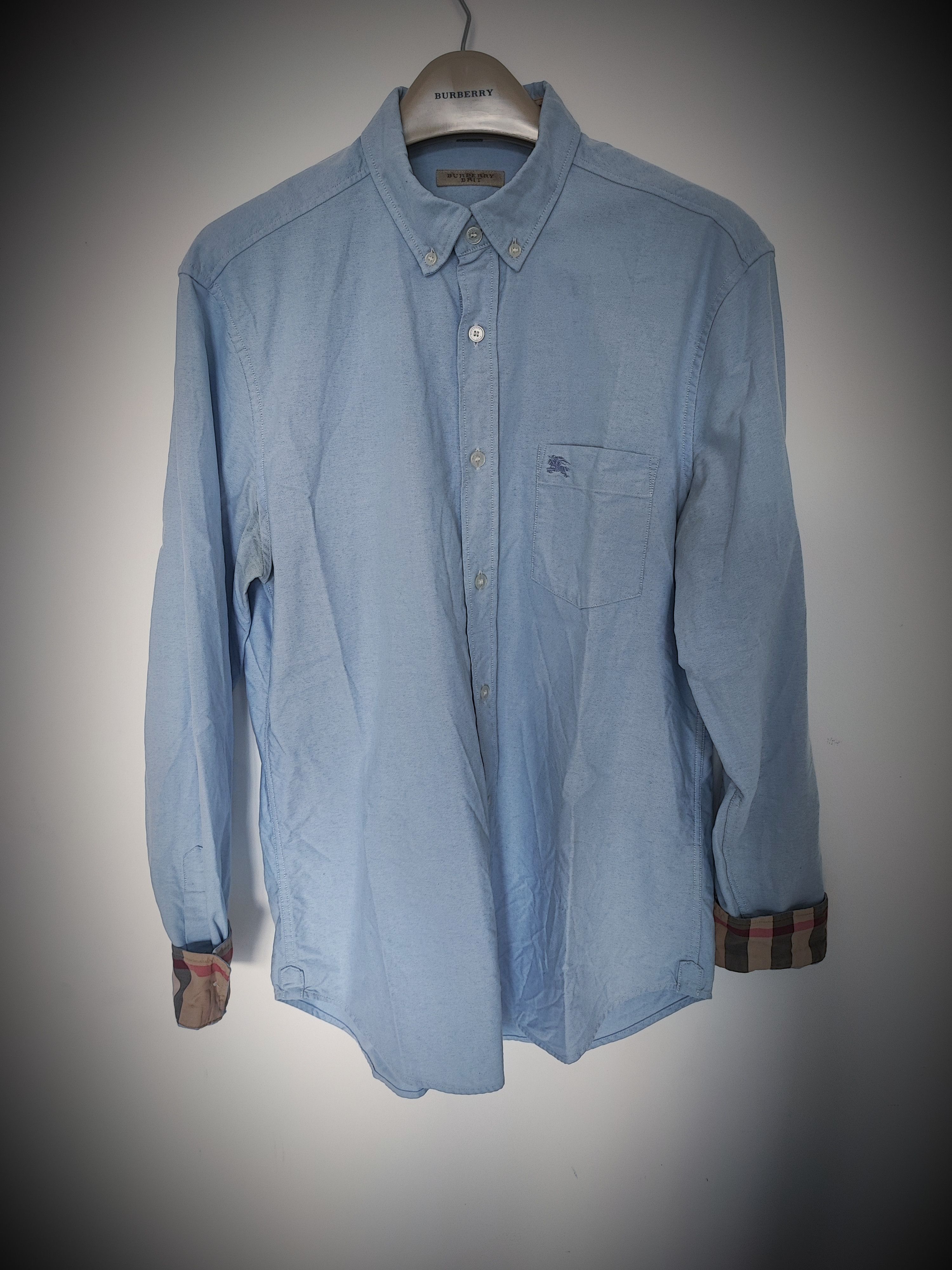 Burberry 🔥 Burberry Shirt Size M Blue🔥 Size US M / EU 48-50 / 2 - 2 Thumbnail