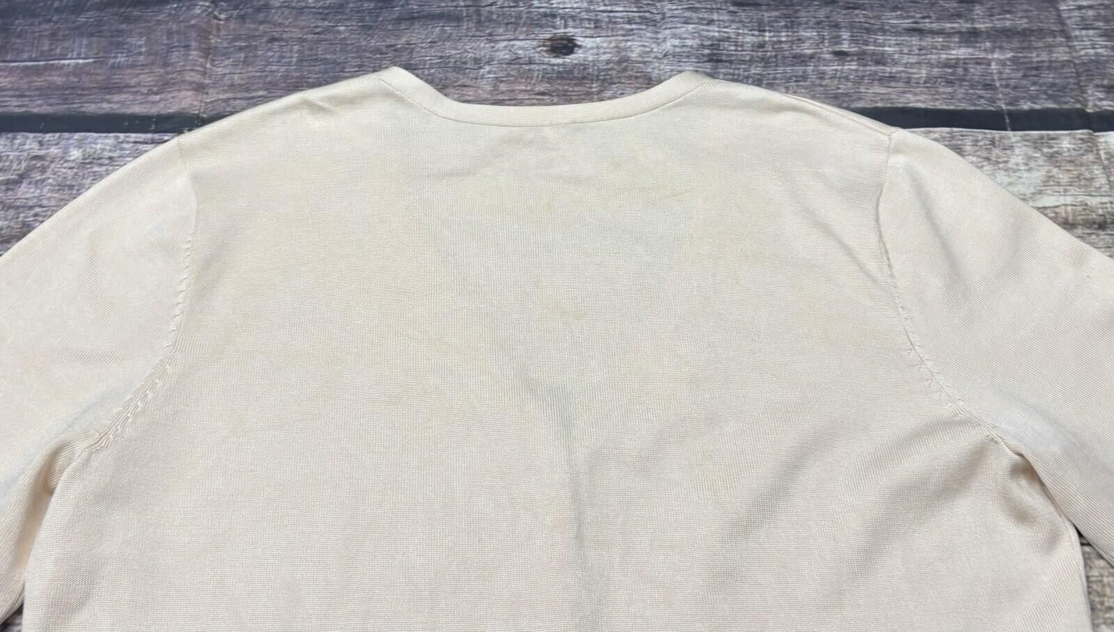Lauren Ralph Lauren Lauren Ralph Lauren Cardigan Sweater L Silk Stretch Ivory Size L / US 10 / IT 46 - 10 Thumbnail