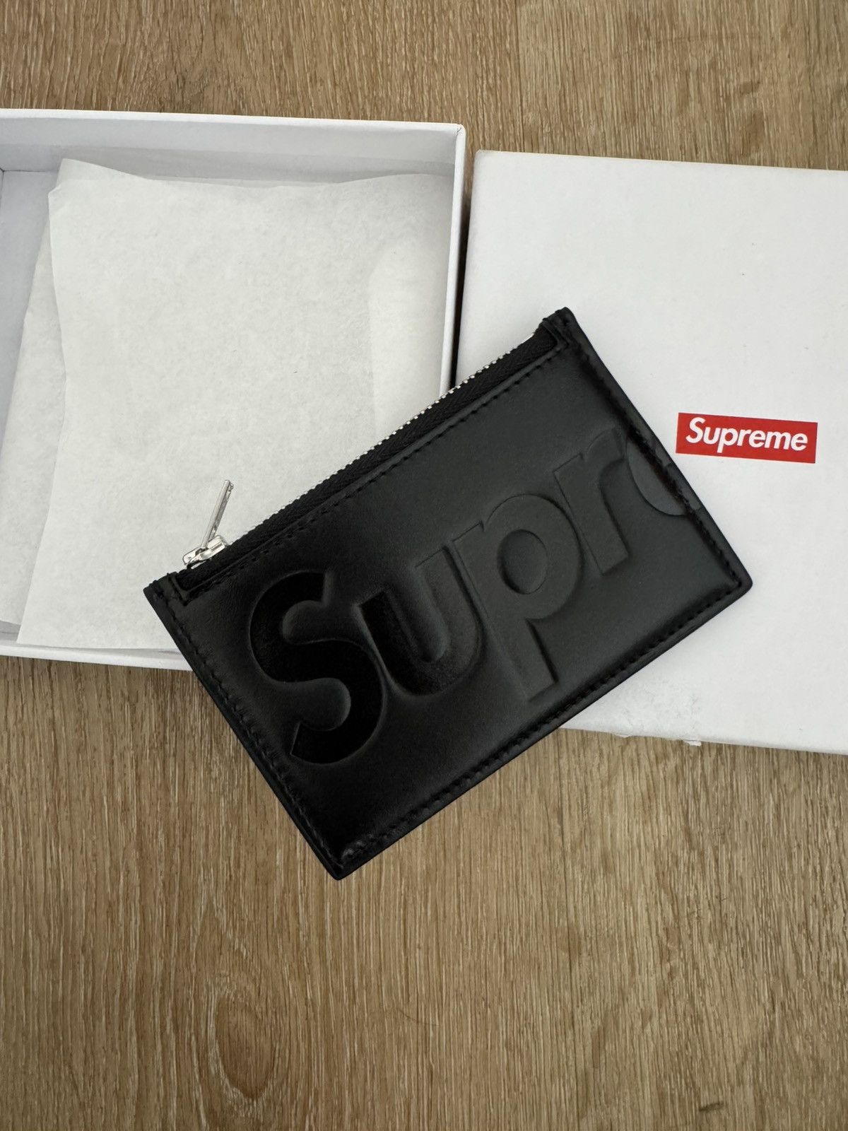 Supreme Leather Zip Card Holder
