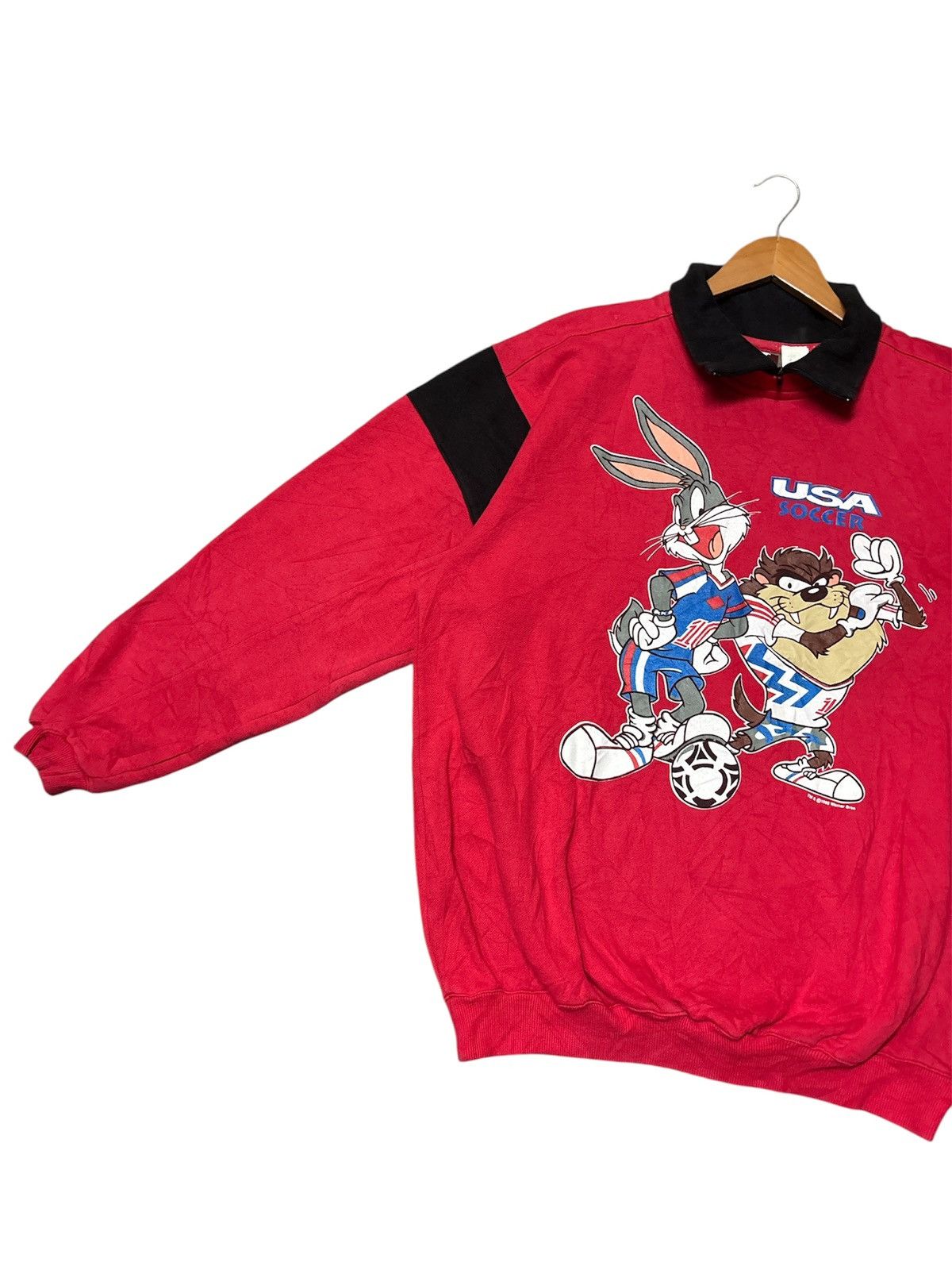 Vintage 💥RARE💥VINTAGE 1993 USA SOCCER LOONEY TUNES SWEATSHIRT 🔥 Size US XL / EU 56 / 4 - 3 Thumbnail