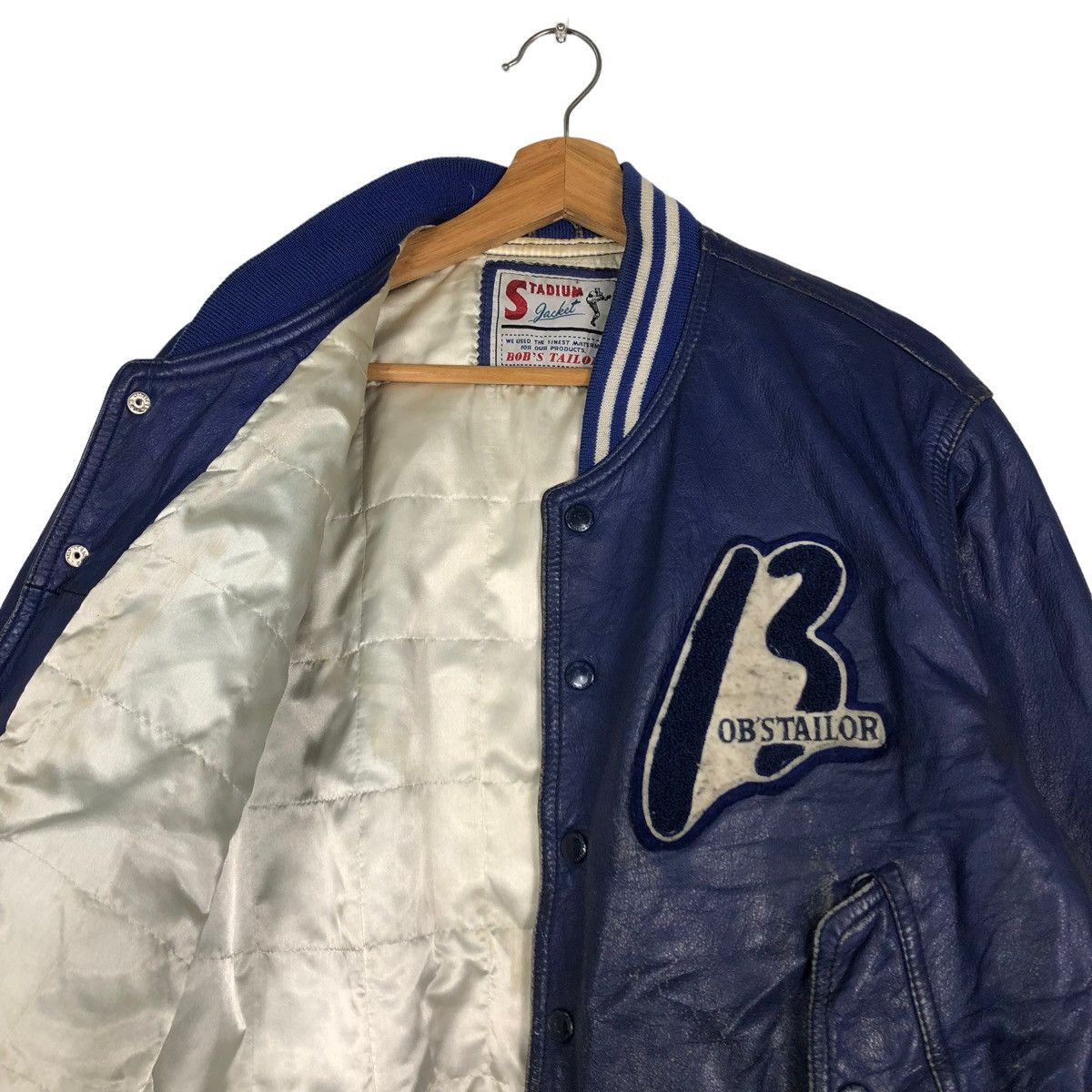 Vintage 🔥VINTAGE LEATHER STADIUM JUMPER JACKET BOB’S TAILOR BIG LOGO Size US M / EU 48-50 / 2 - 12 Thumbnail
