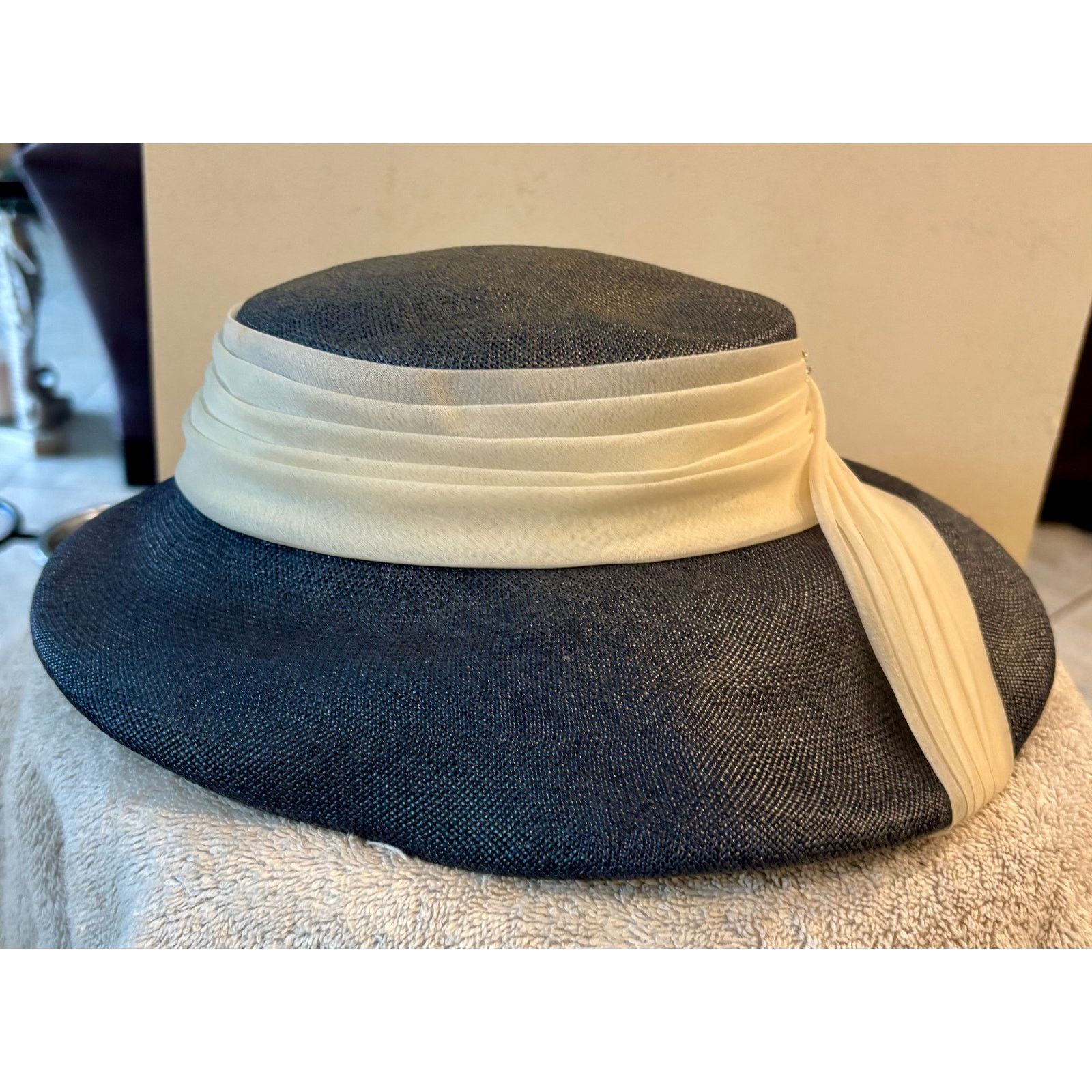 Vintage Cuthay California Original Vintage Navy Blue Hat Cream Size ONE SIZE - 5 Thumbnail