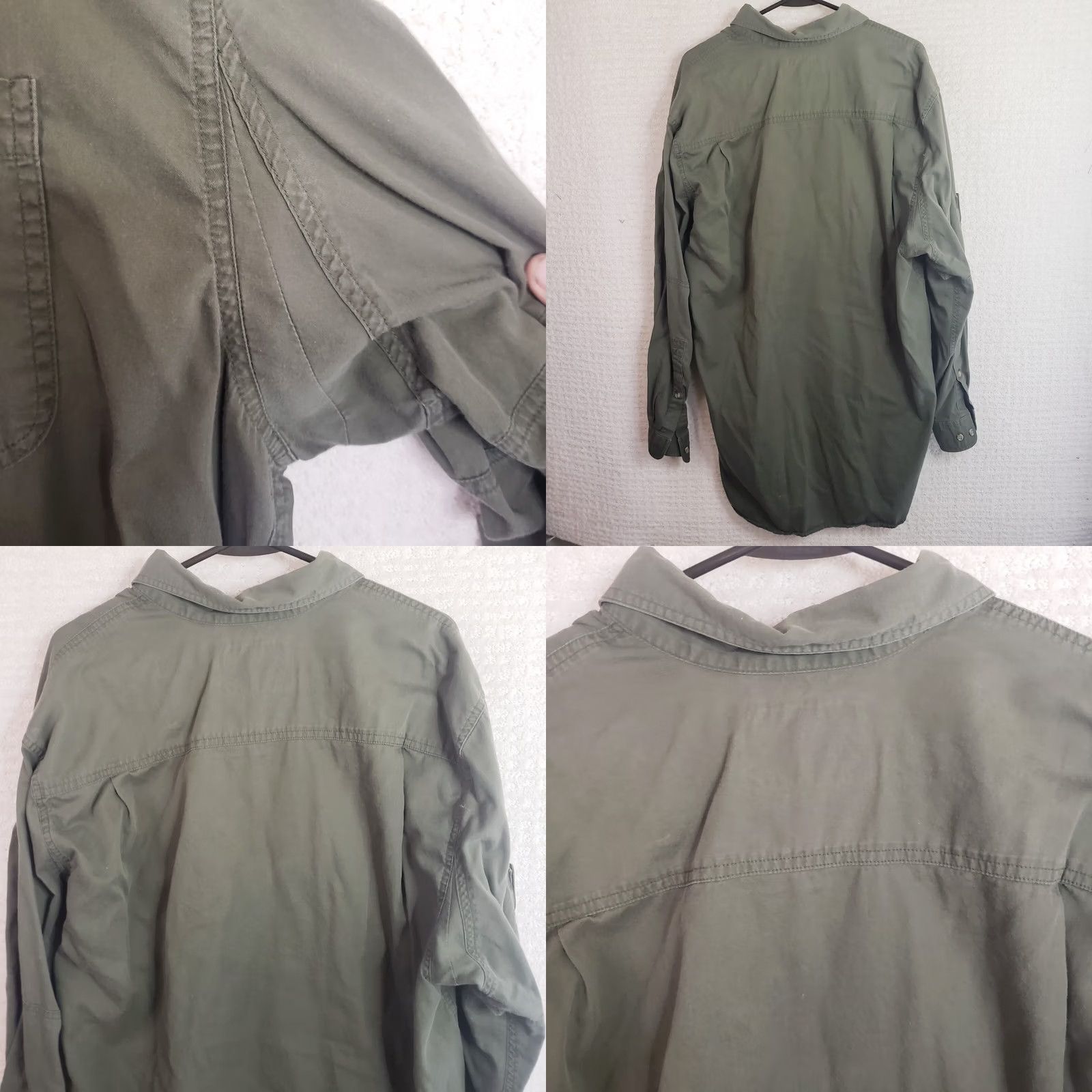 Vintage Kevins Plantation Collection Mens XL Button-Down Long Sleeve Shirt Green Twill Cotton Solid Casual Workwear Size US XL / EU 56 / 4 - 8 Thumbnail