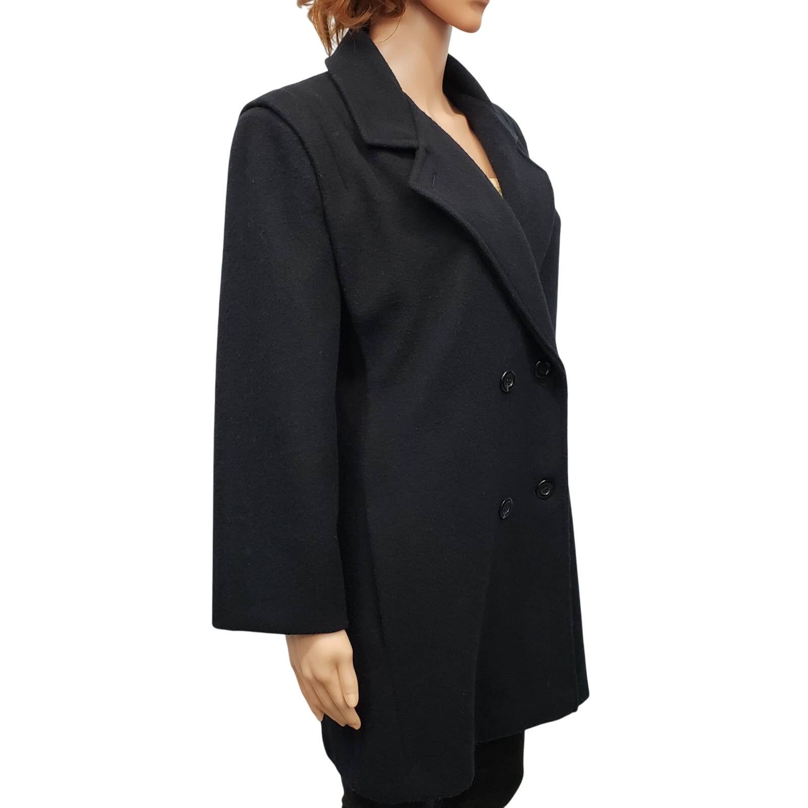 Vintage Union Made USA J&H Fashions Double Breasted Wool Pea Coat 14 Size L / US 10 / IT 46 - 5 Thumbnail