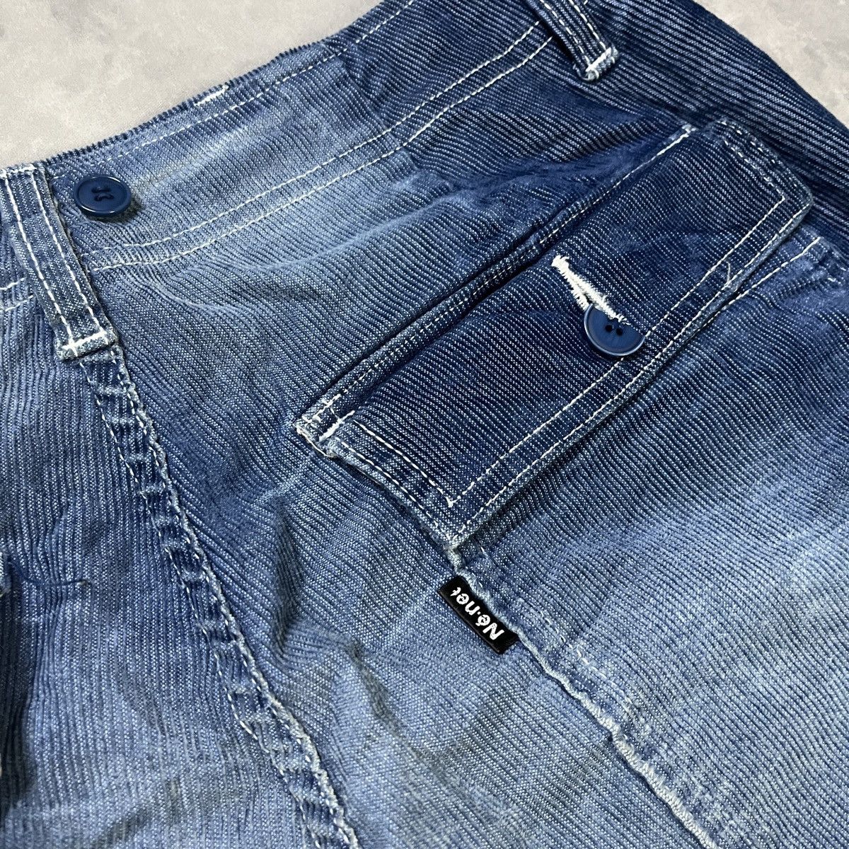 Ne-Net Nenèt Indigo Corduroy Zipper Pocket Pants Cropped Tapered Size US 30 / EU 46 - 10 Thumbnail