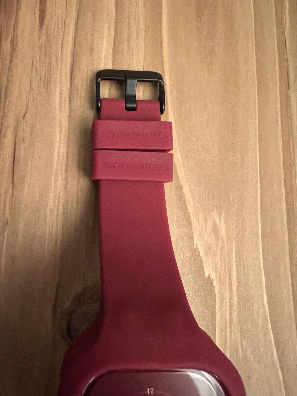 Designer Modify Maroon Watch Silicone Band, New Battery Size ONE SIZE - 2 Thumbnail