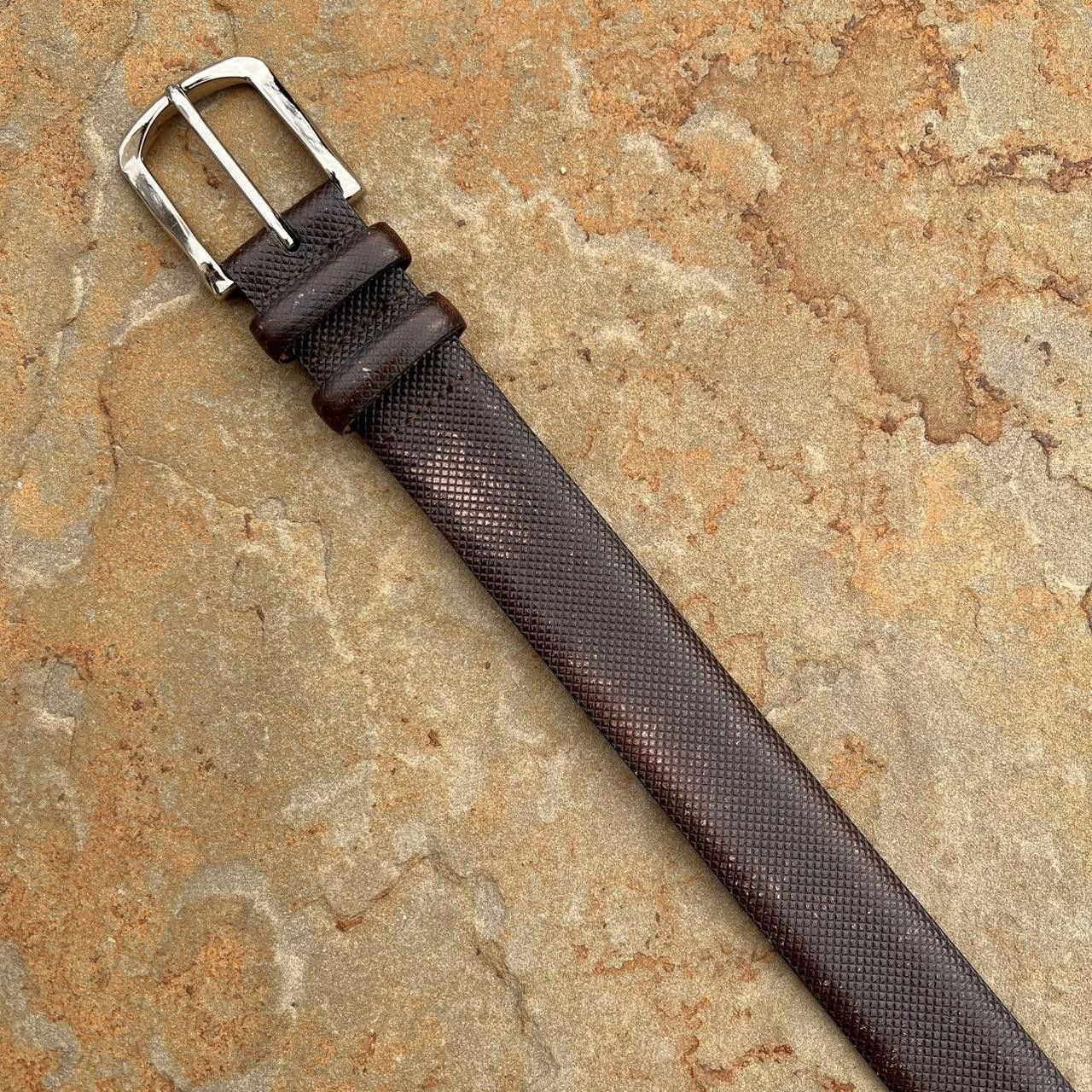 Other Vintage 90s Dark Brown Embossed Italian Leather Belt Size ONE SIZE - 3 Thumbnail
