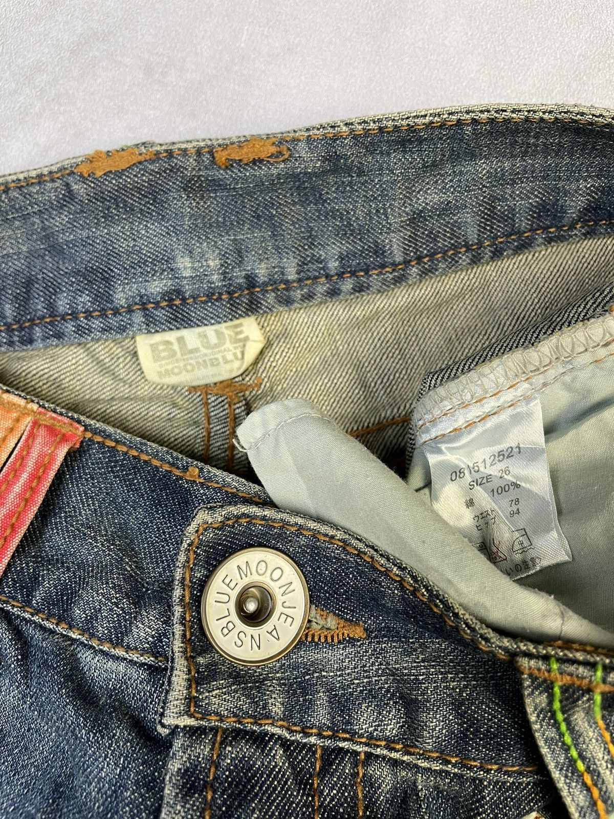 Angel Blue 2000s Scene Style Blue Moon Blue Denim Short Size 28" / US 6 / IT 42 - 9 Thumbnail