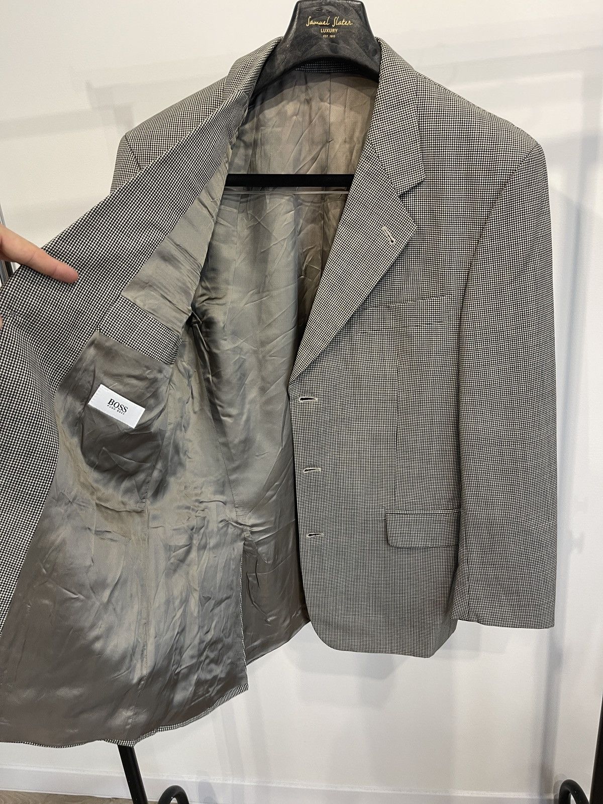Hugo Boss 🔥Vintage Hugo boss blazer wool classic jacket sport coat 42 Size 42L - 6 Thumbnail