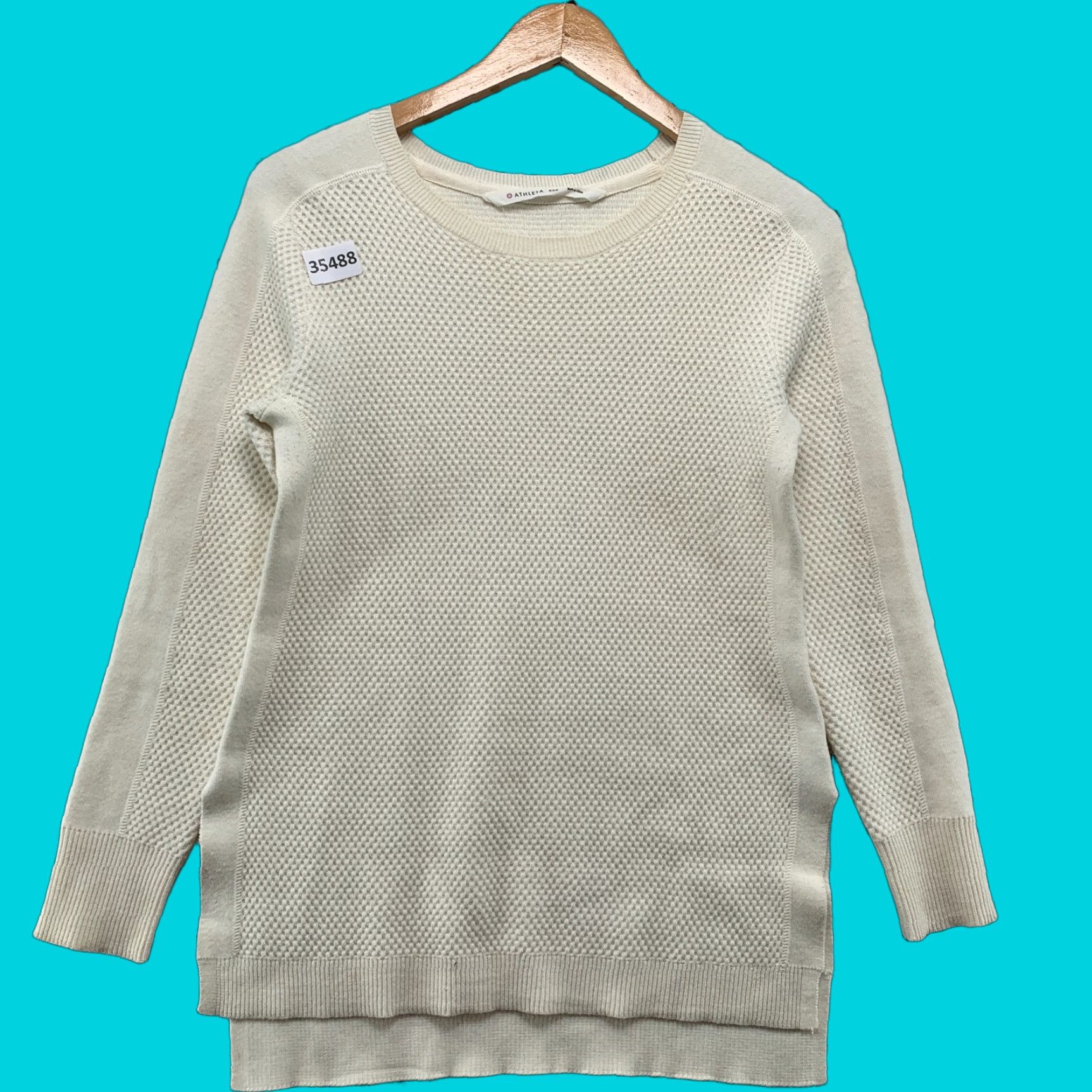 Athleta Athleta Thermal Active Shirt Womens 2XS Ivory Long Sleeve Crew Neck Pullover Athletic 2XS Women Casual Activewear Size XXS / US 00 / IT 34 - 1 Thumbnail