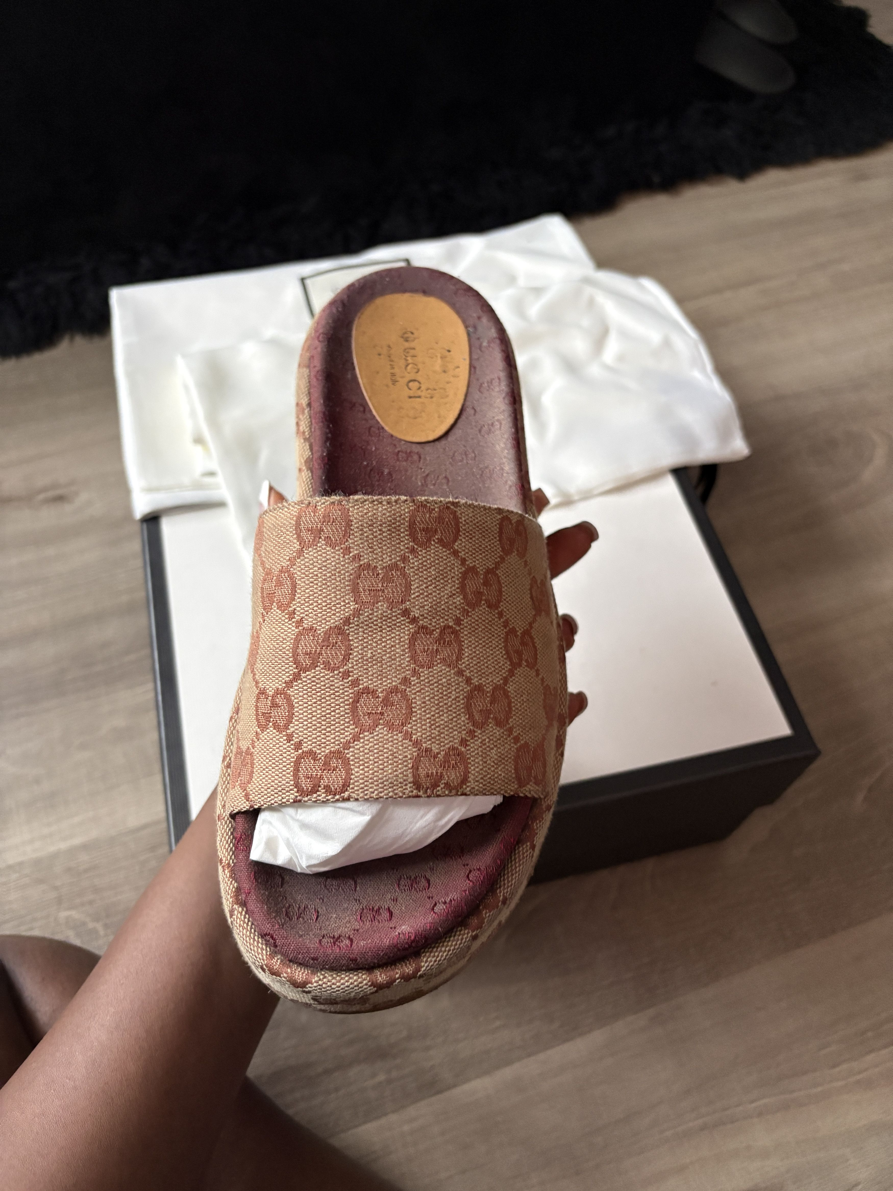 Gucci Gucci GG Supreme Monogram Platform Sandal Size US 7.5 / IT 37.5 - 9 Thumbnail